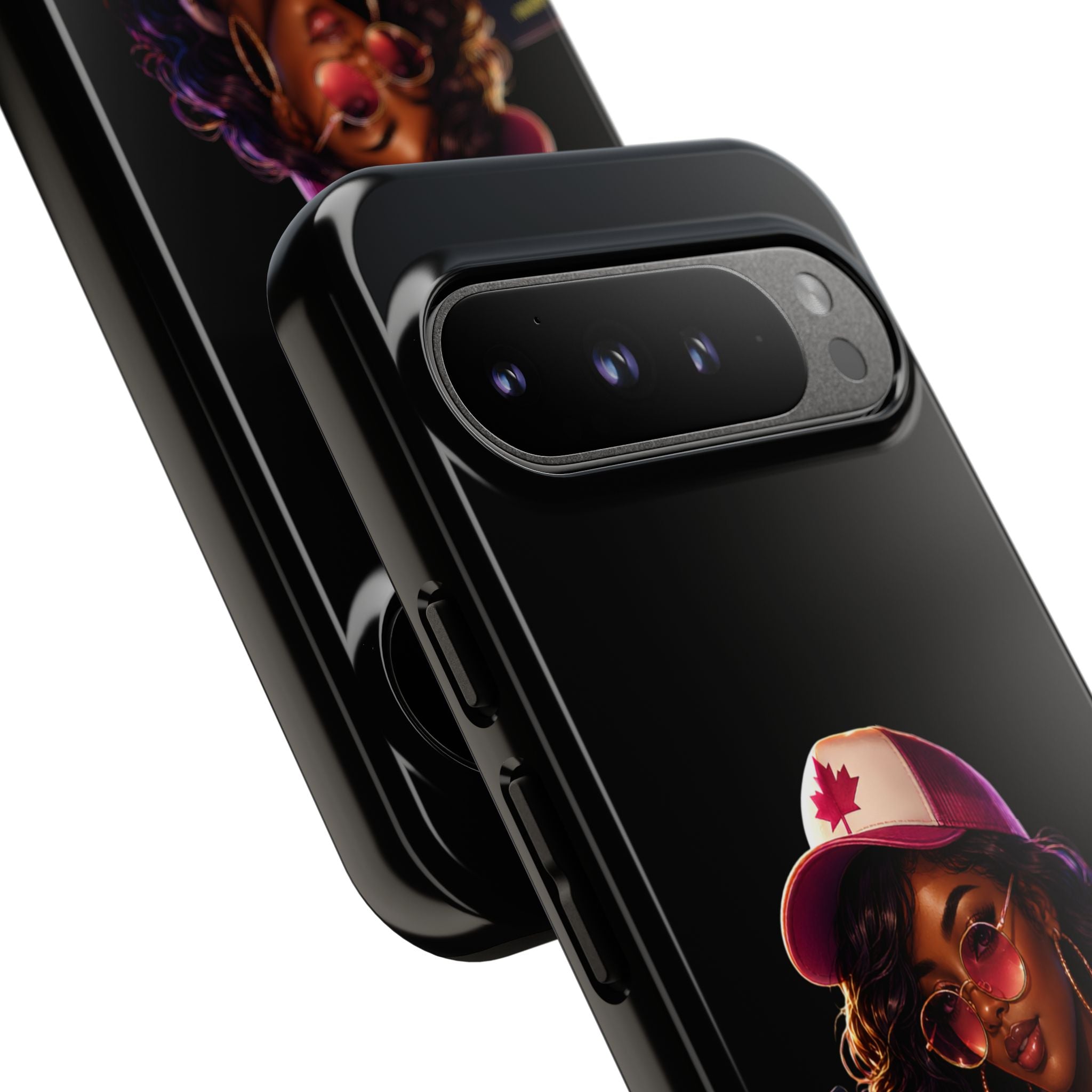 Phone Case — Stylish Urban Woman Design with Maple Cap
