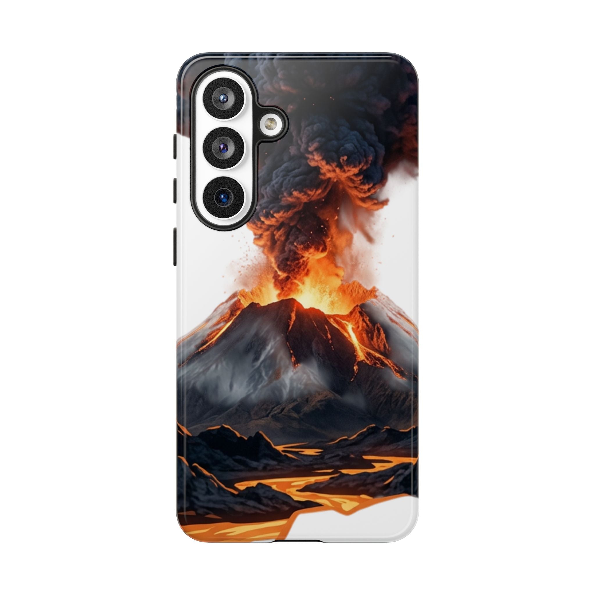 Volcano Eruption Tough Phone Case — Fiery Lava Protective Cover