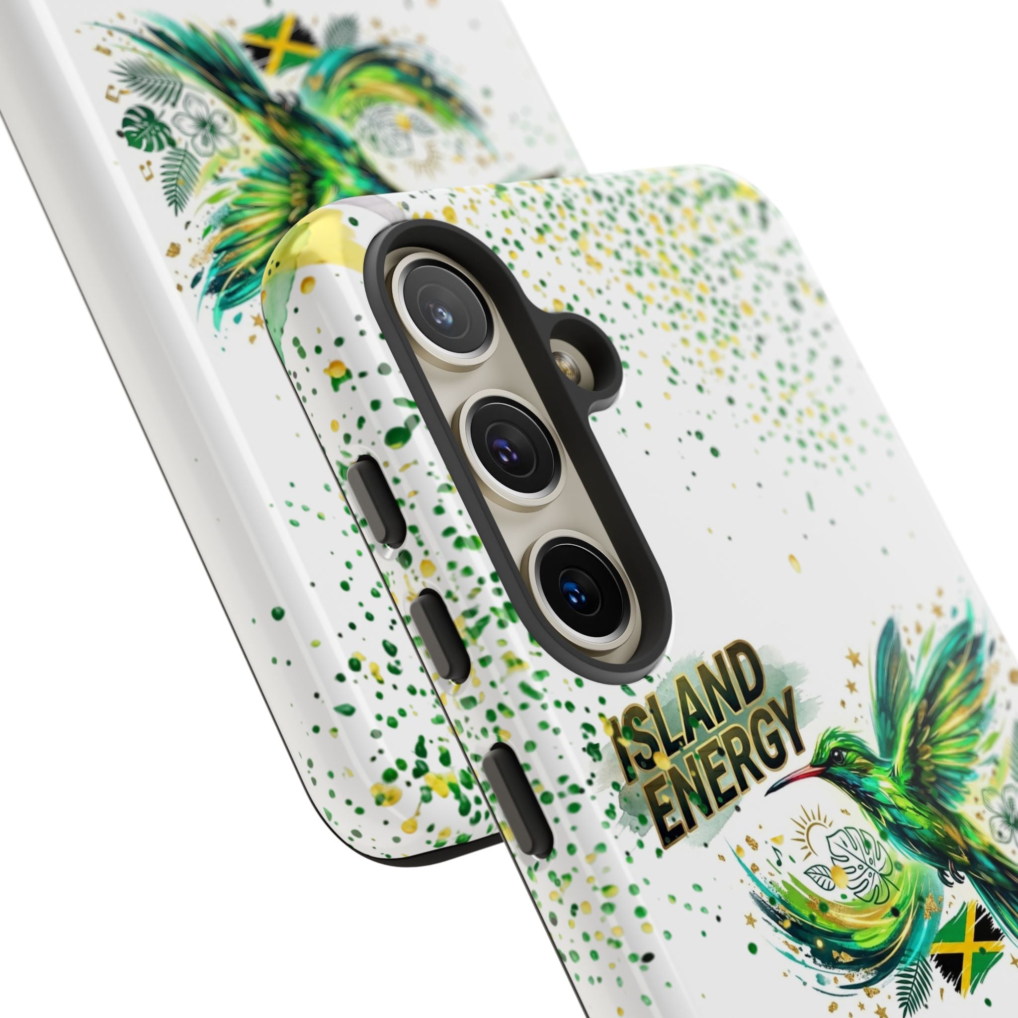 Island Energy Tough Phone Case — Colorful Hummingbird & Tropical Sunset Protective Cover