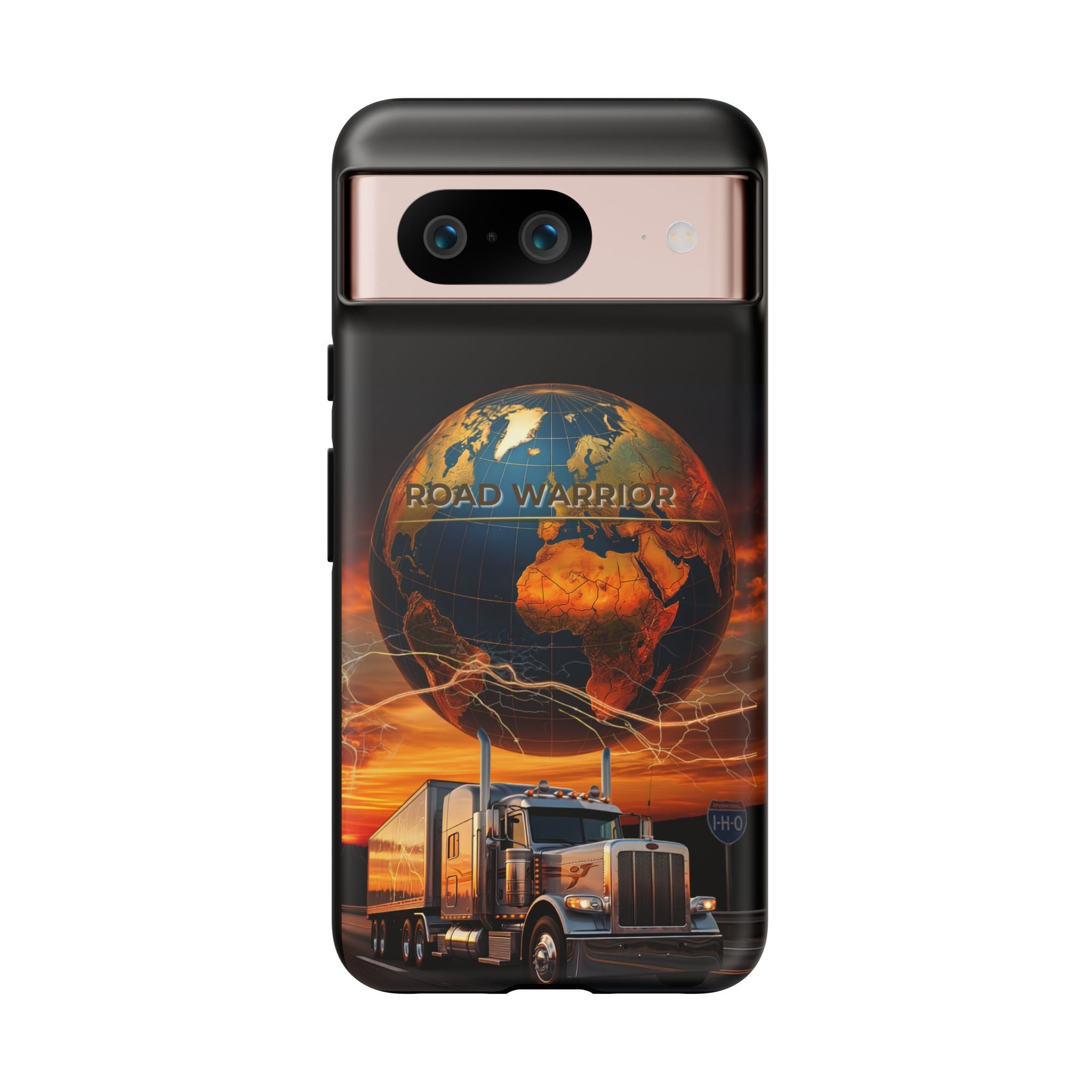 Truck Driver Phone Case — 'Global Road Warrior' Semi Truck Globe Tough Phone Cover