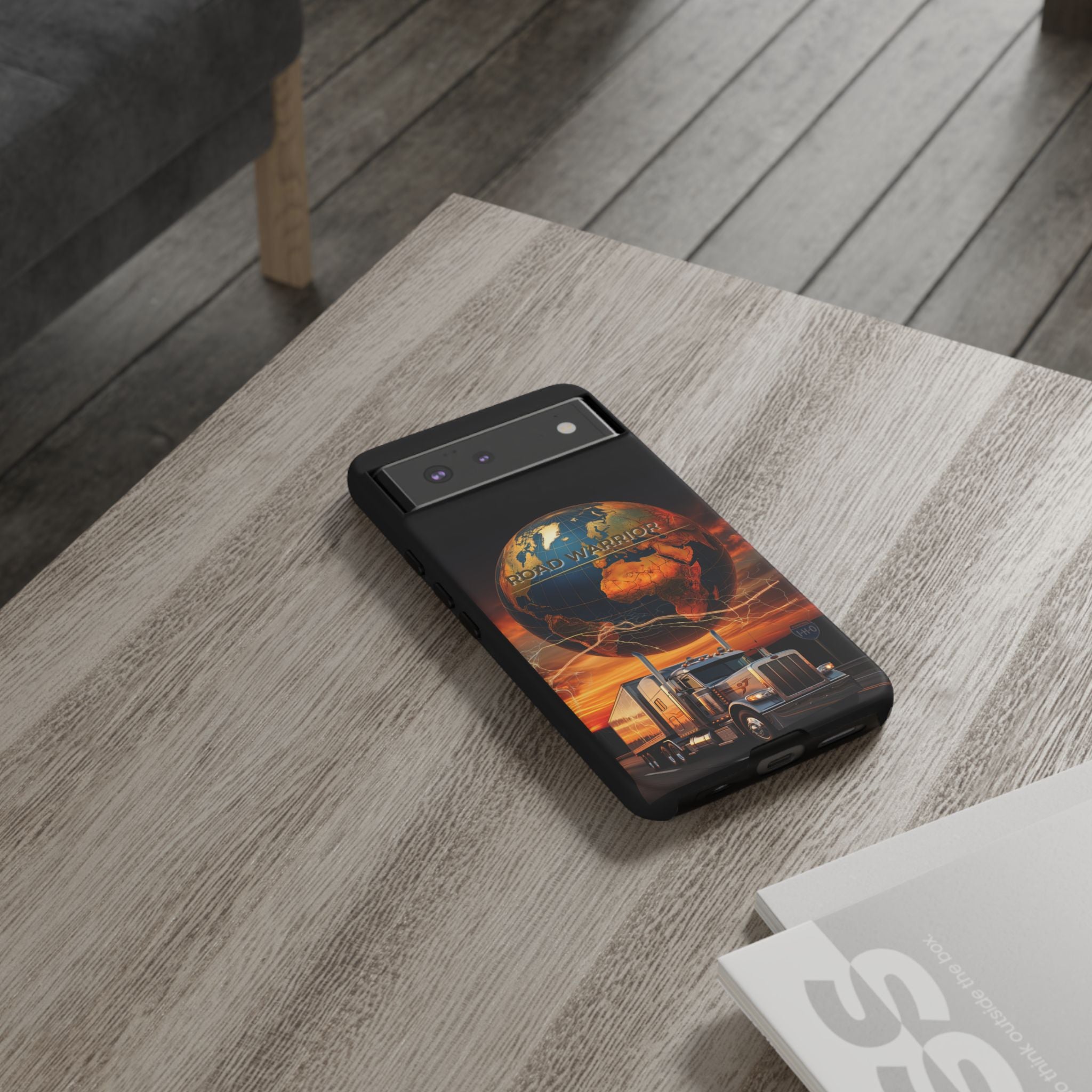 Truck Driver Phone Case — 'Global Road Warrior' Semi Truck Globe Tough Phone Cover