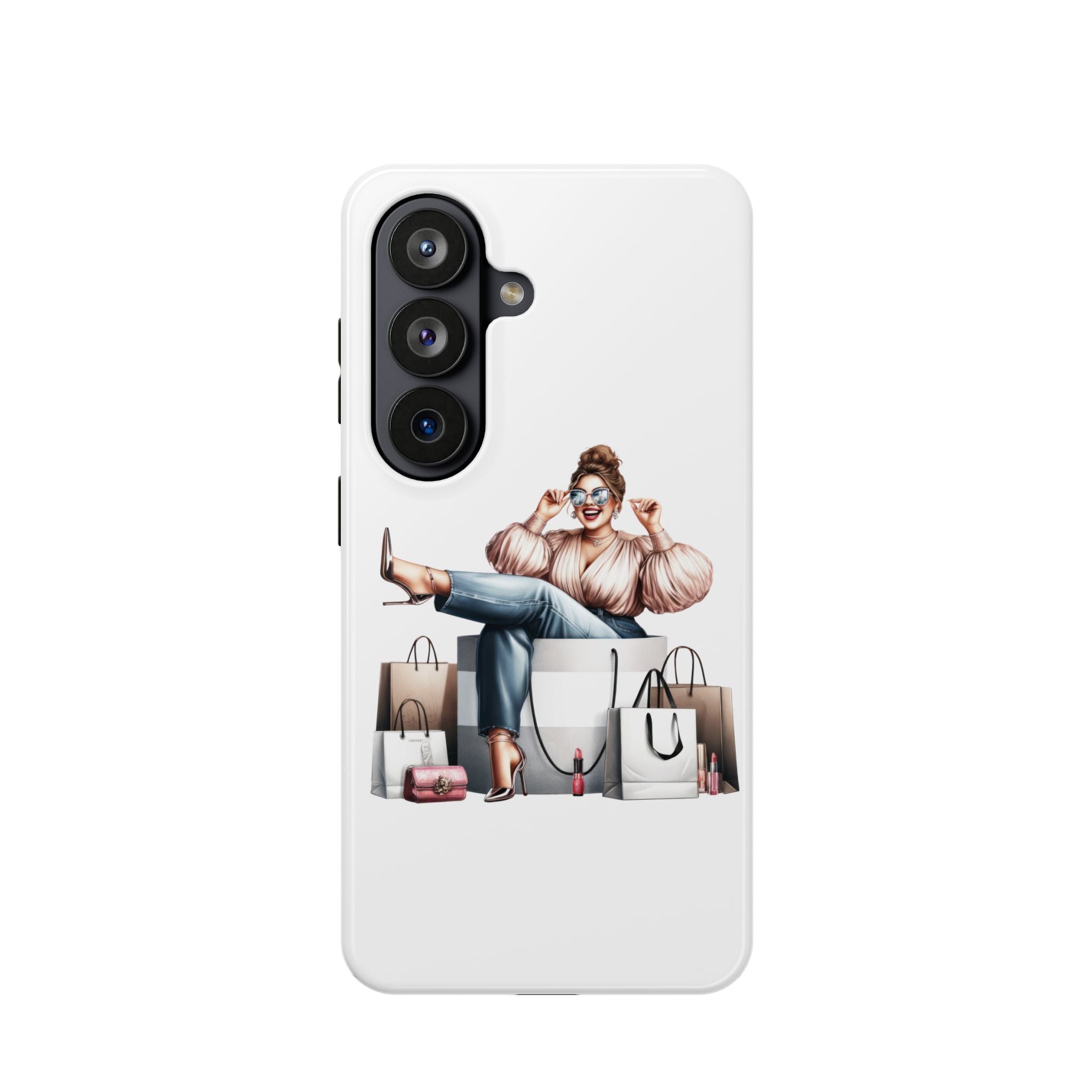 Magnetic Impact-Resistant Case — Luxury Shopper Goddess on Clouds Phone Cover