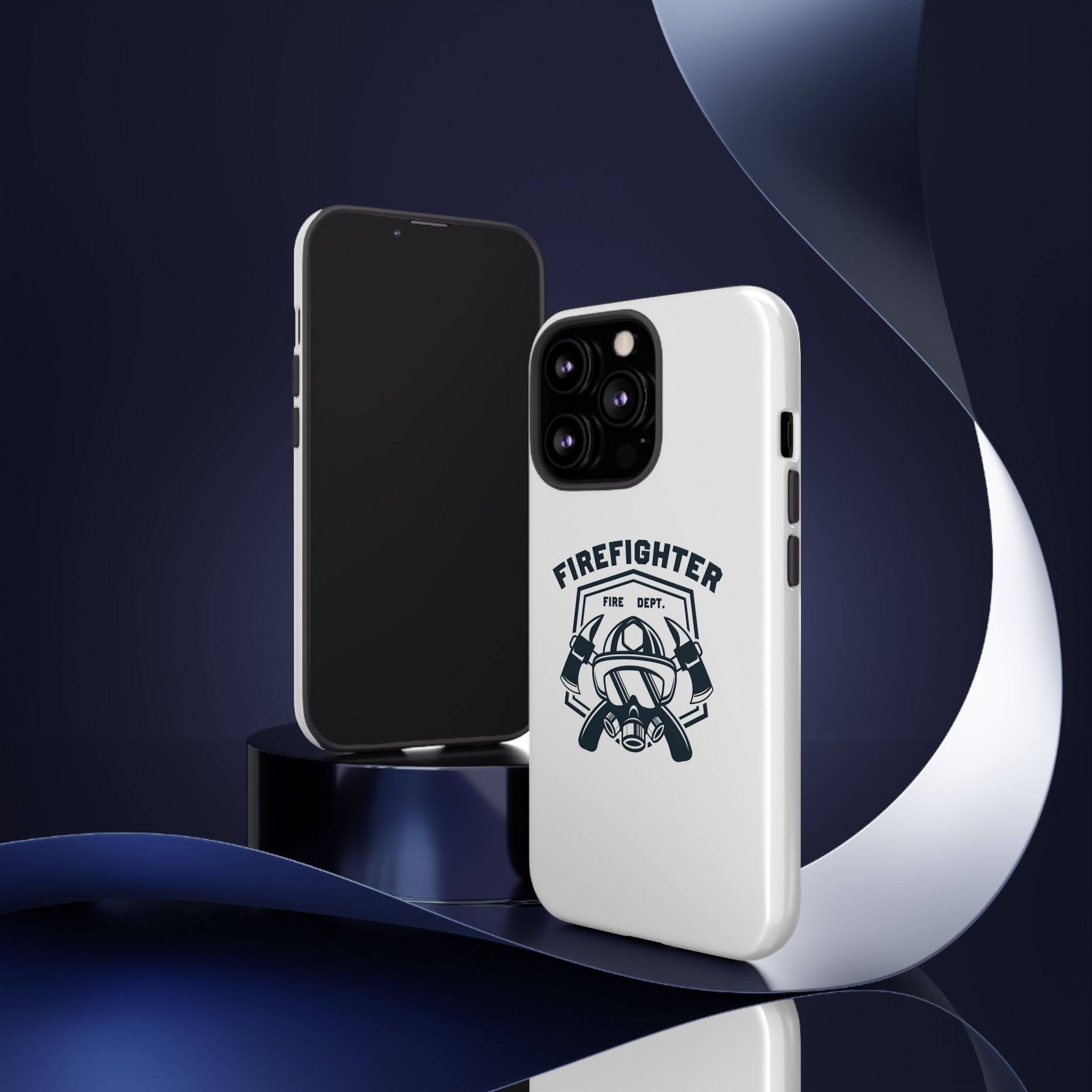 Firefighter Tough Phone Case — Fire Dept Helmet & Axes Protective Cover