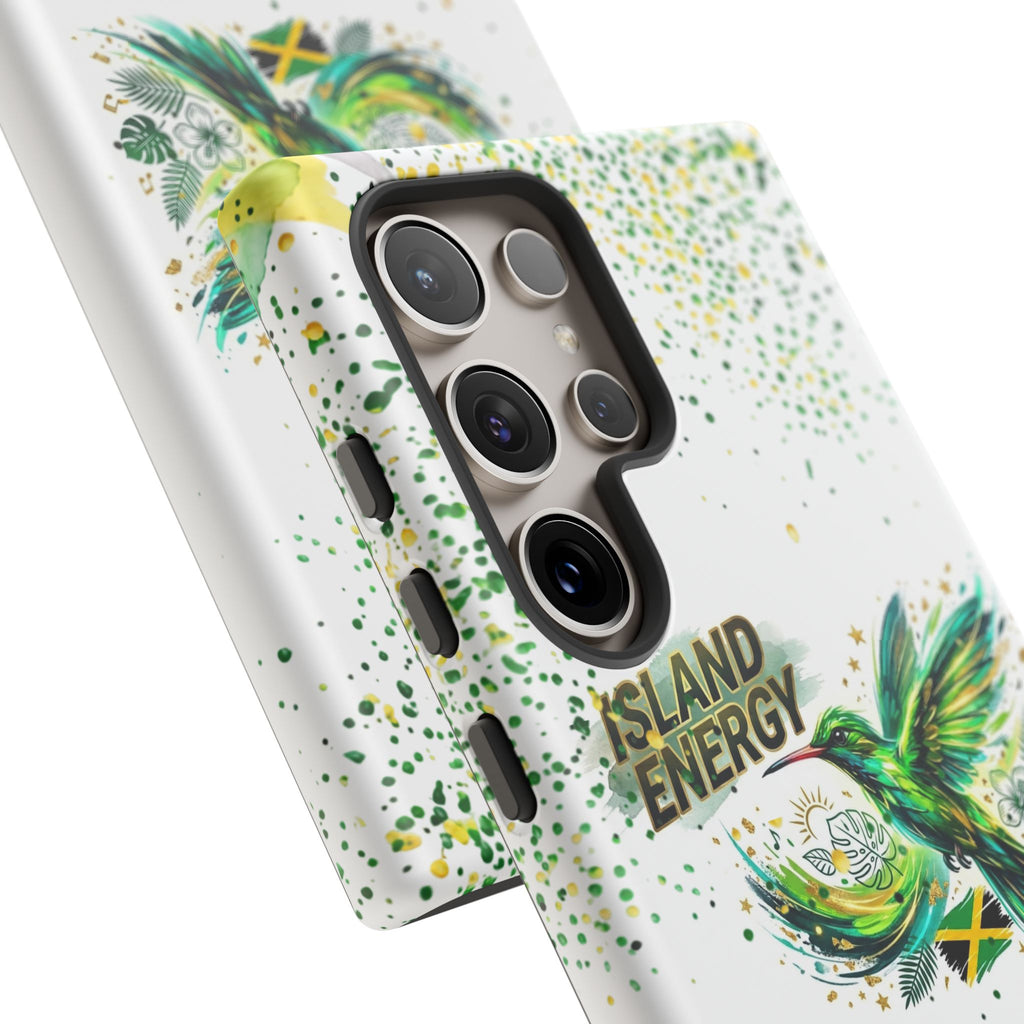 Island Energy Tough Phone Case — Colorful Hummingbird & Tropical Sunset Protective Cover