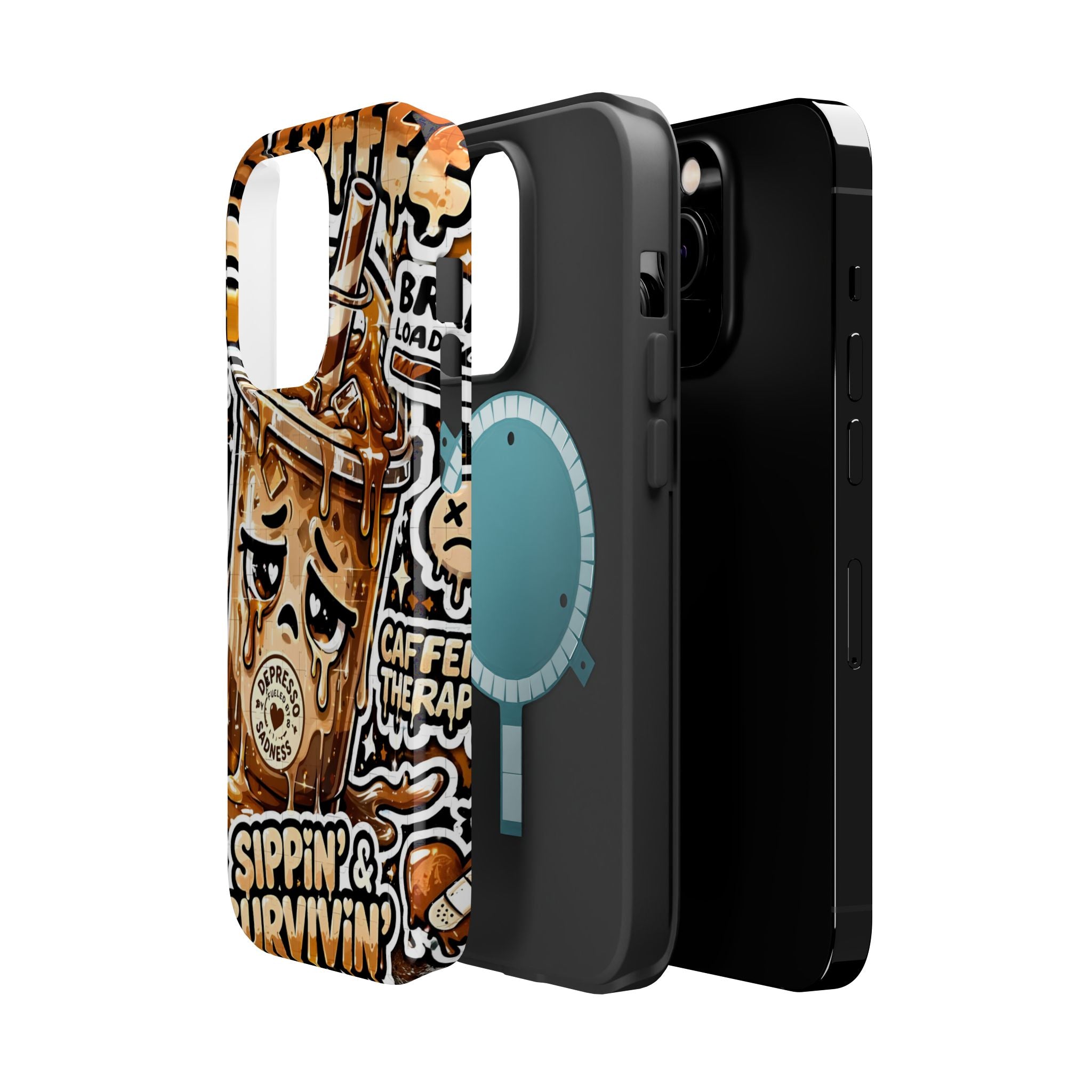 Iced Coffee Phone Case — “Sippin' & Survivin'” Magnetic Impact-Resistant Case