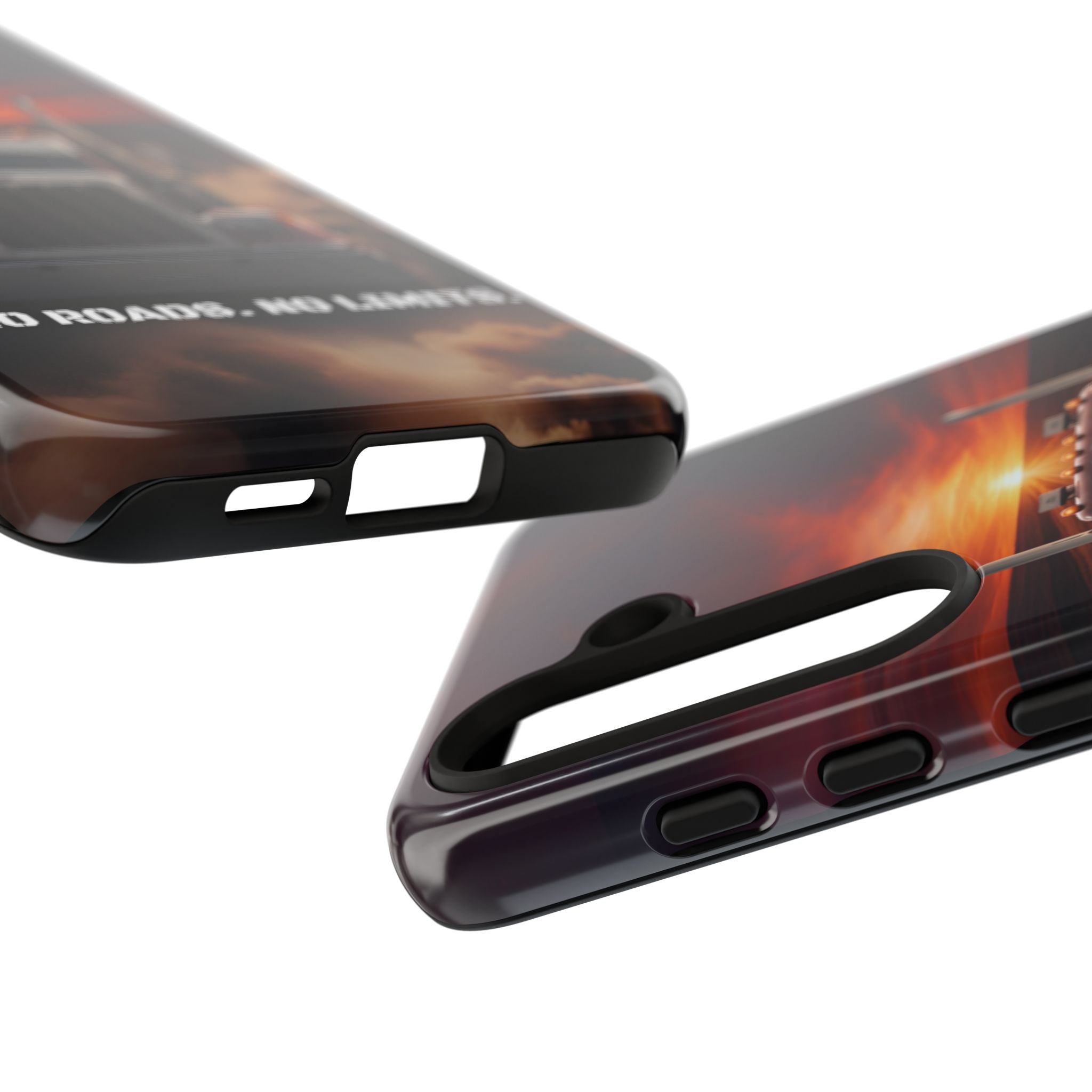 Truck Phone Case — "No Roads. No Limits." Sunset Semi Truck Protective Case