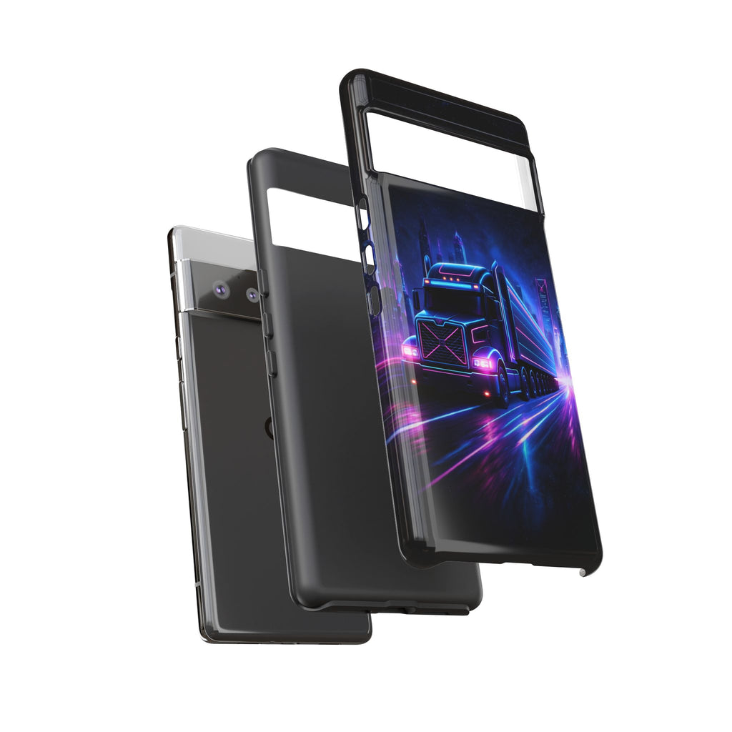 Neon Retro Rig Phone Case — Trucker Semi Truck Nightscape Protective Case