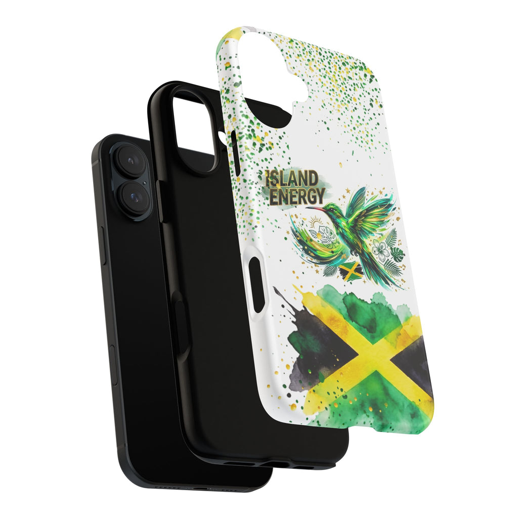 Island Energy Tough Phone Case — Colorful Hummingbird & Tropical Sunset Protective Cover