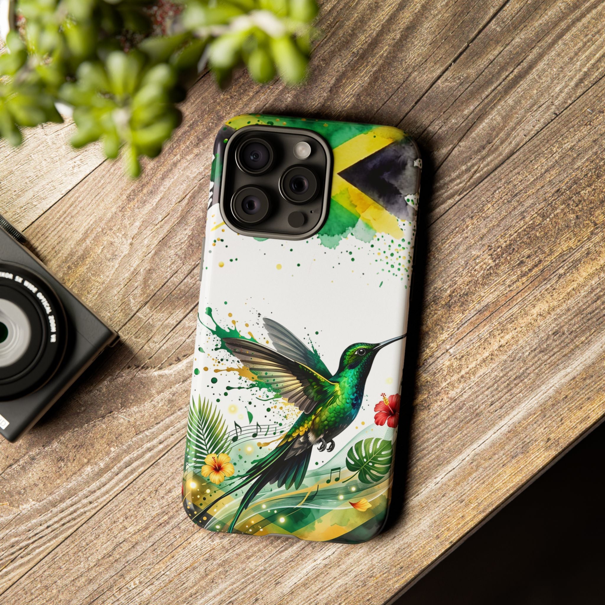 Hummingbird Jamaica Tough Phone Case – Tropical Floral Protective Cover
