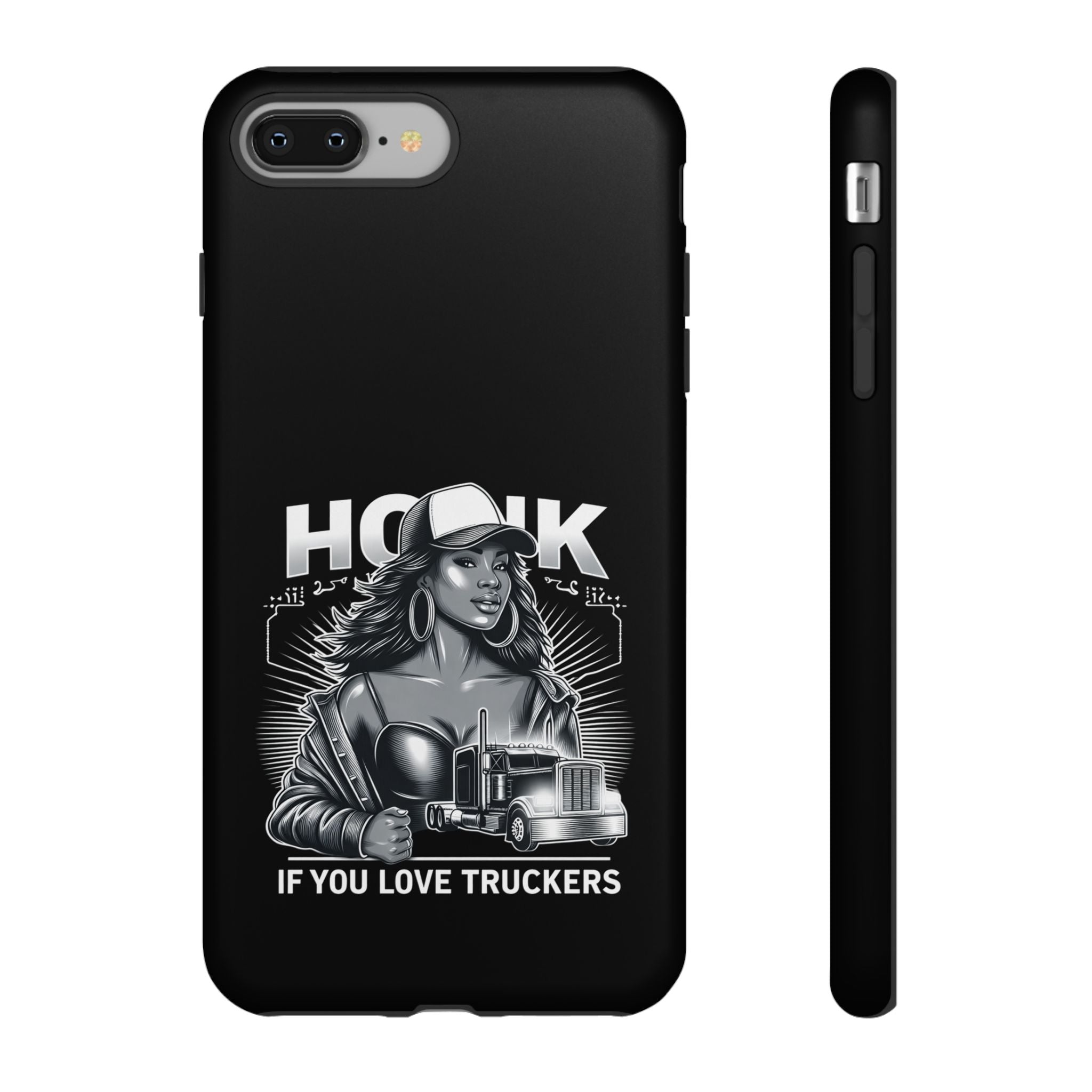 Phone Case — 'Honk' Trucker Girl Retro Semi Truck Protective Case