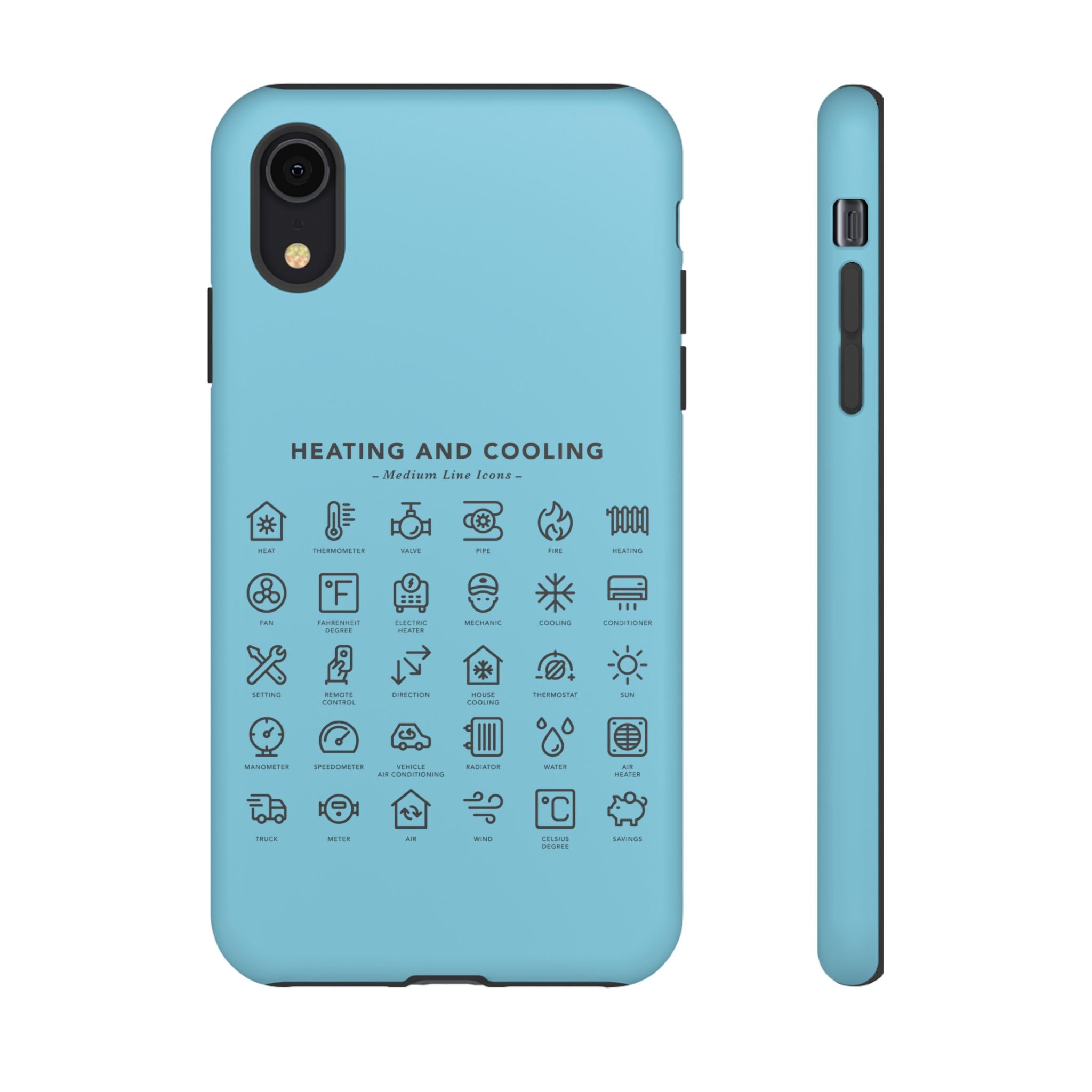 Heating and Cooling Icons Phone Case – HVAC Technician Protective Phone Cover