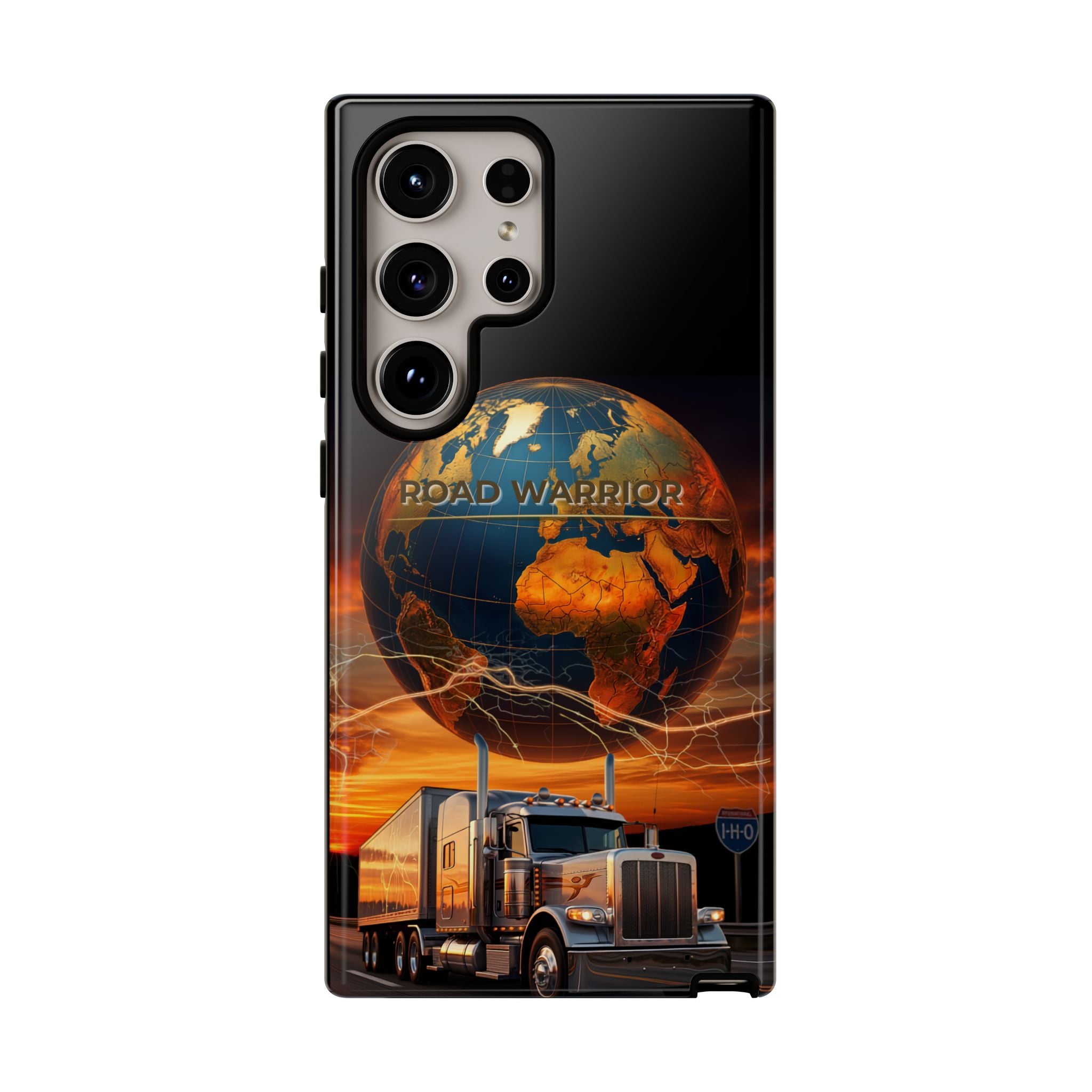Truck Driver Phone Case — 'Global Road Warrior' Semi Truck Globe Tough Phone Cover