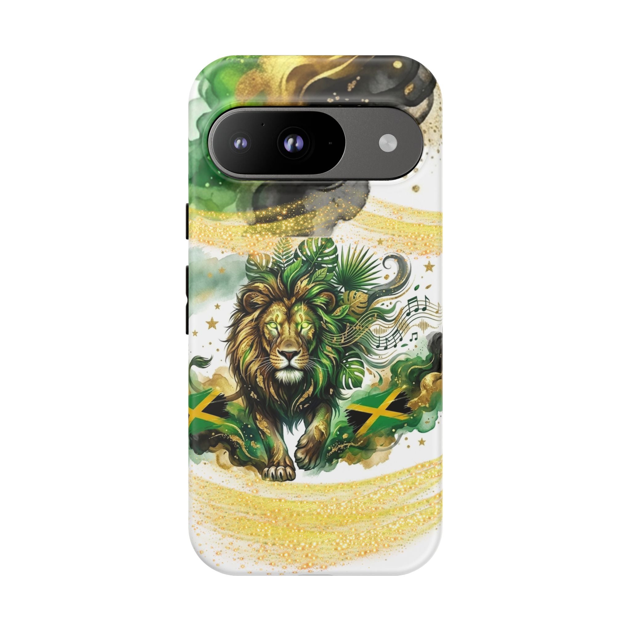 Reggae Lion Phone Case — Jamaican Flag Rasta Art Tough Phone Cover