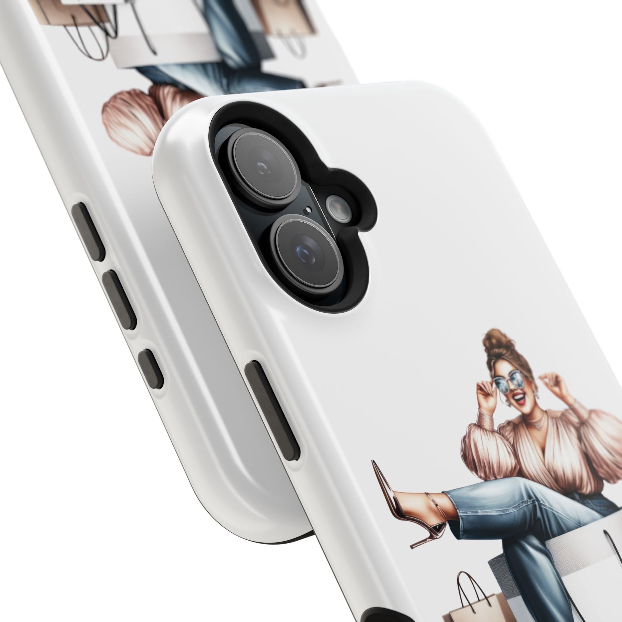 Magnetic Impact-Resistant Case — Luxury Shopper Goddess on Clouds Phone Cover