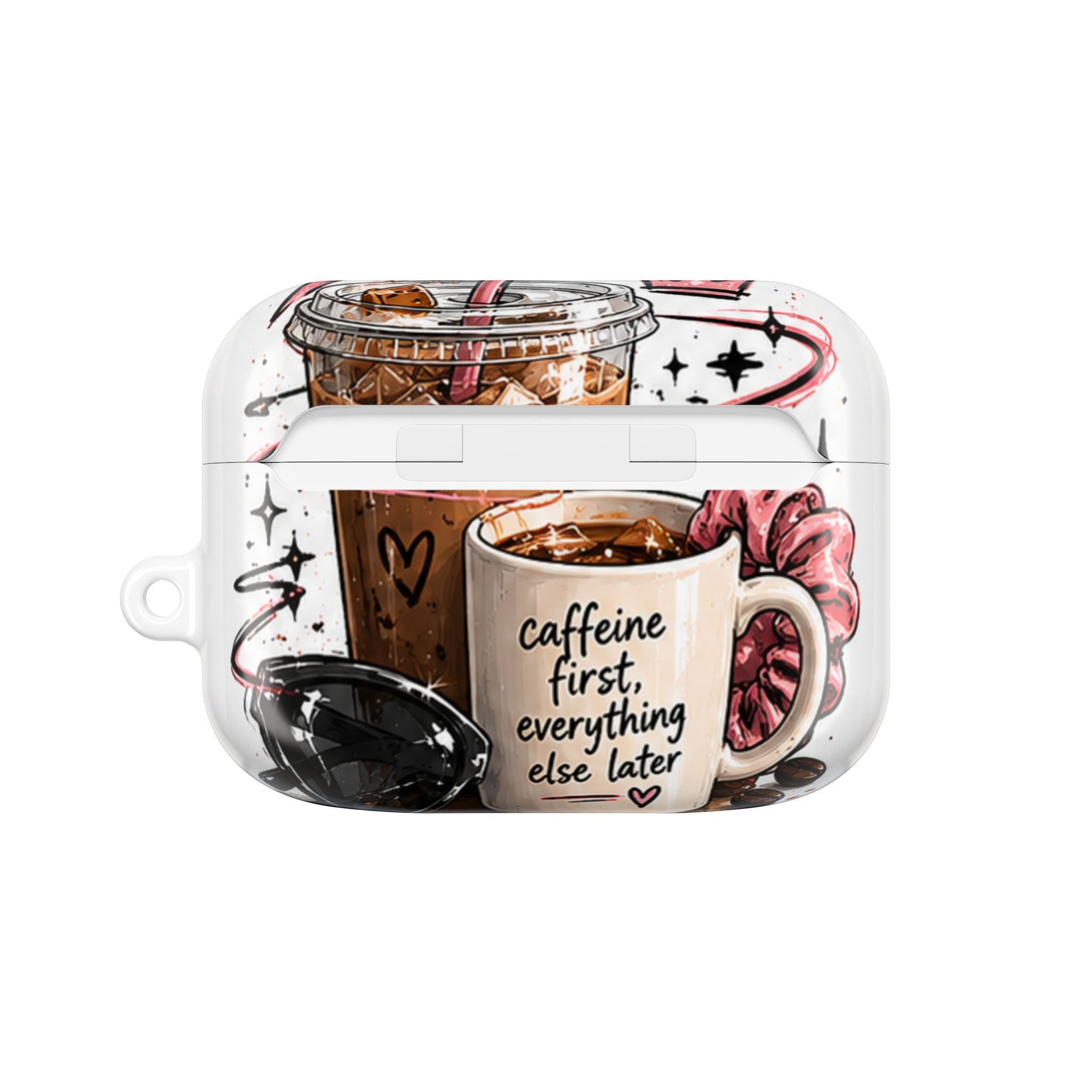 Coffee Lover AirPod Case — “Caffeine First, Everything Else Later” Protective Case