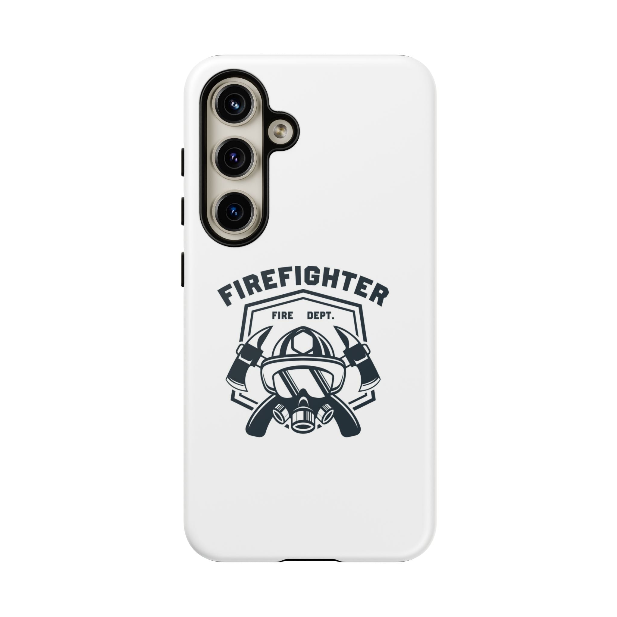 Firefighter Tough Phone Case — Fire Dept Helmet & Axes Protective Cover
