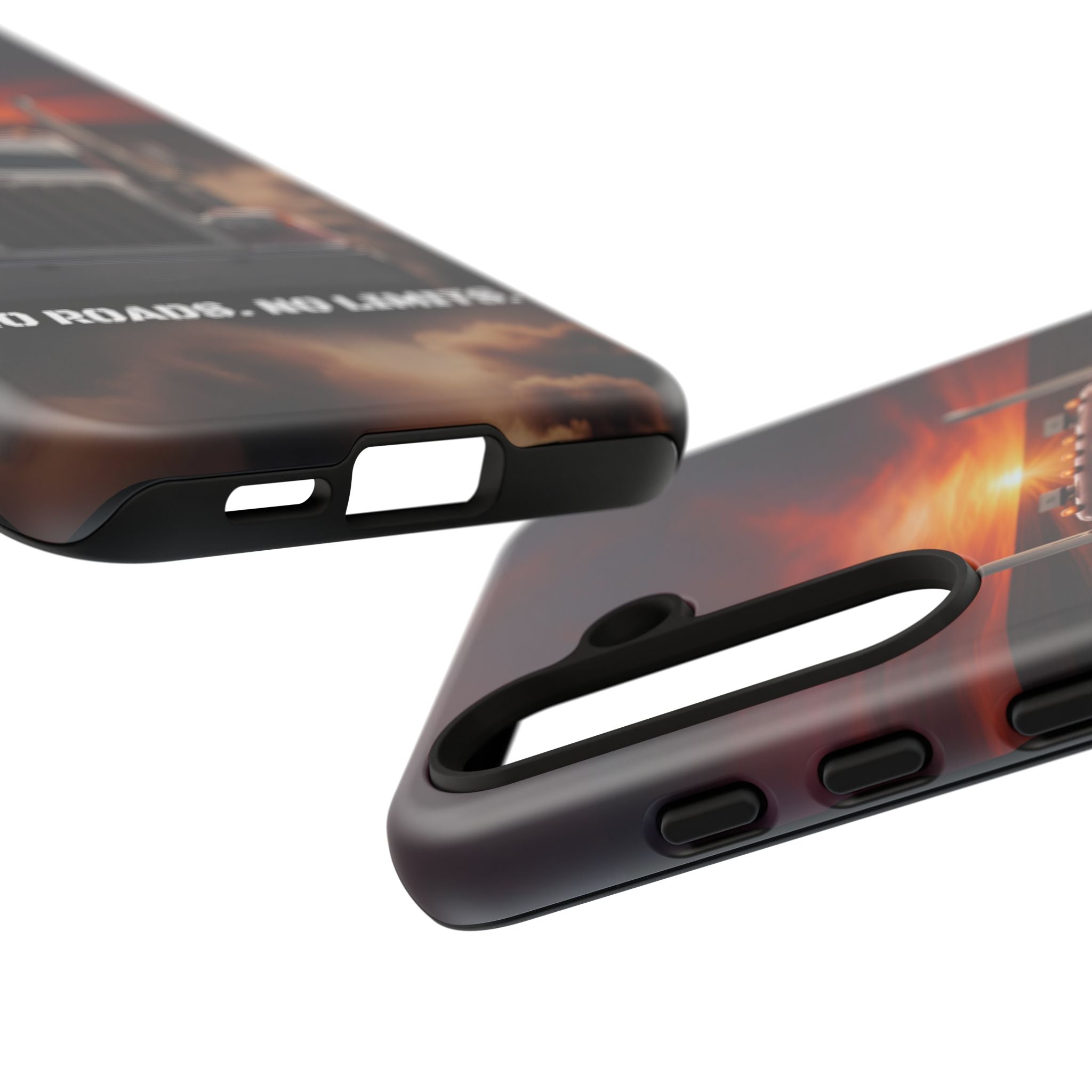Truck Phone Case — "No Roads. No Limits." Sunset Semi Truck Protective Case
