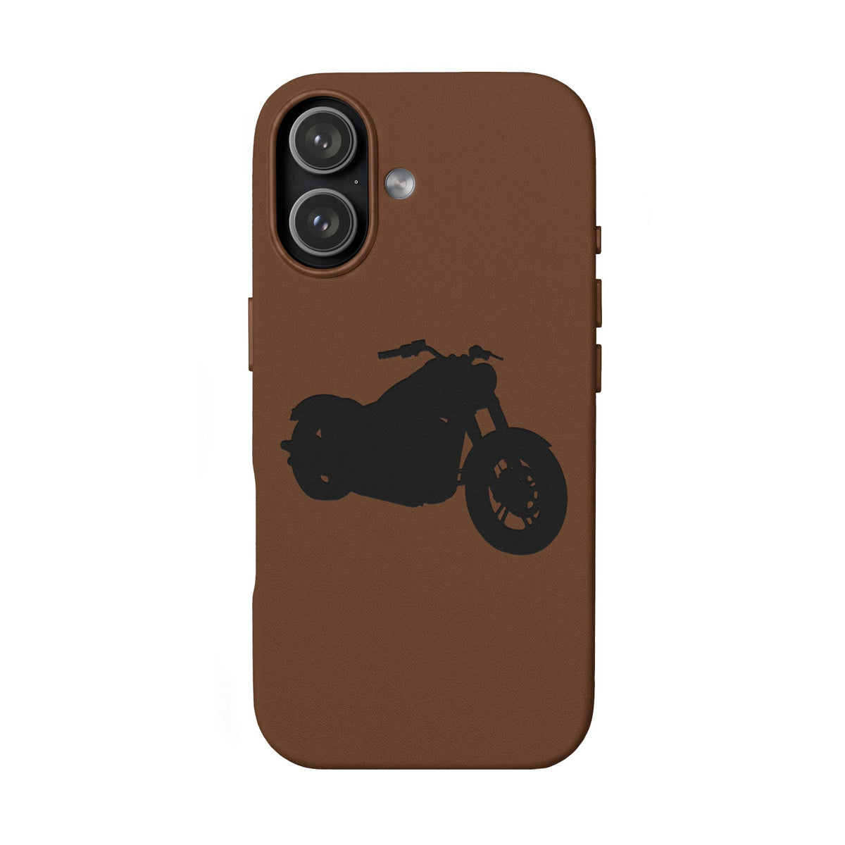 Engraved PU Leather Phone Case — Motorcycle Silhouette