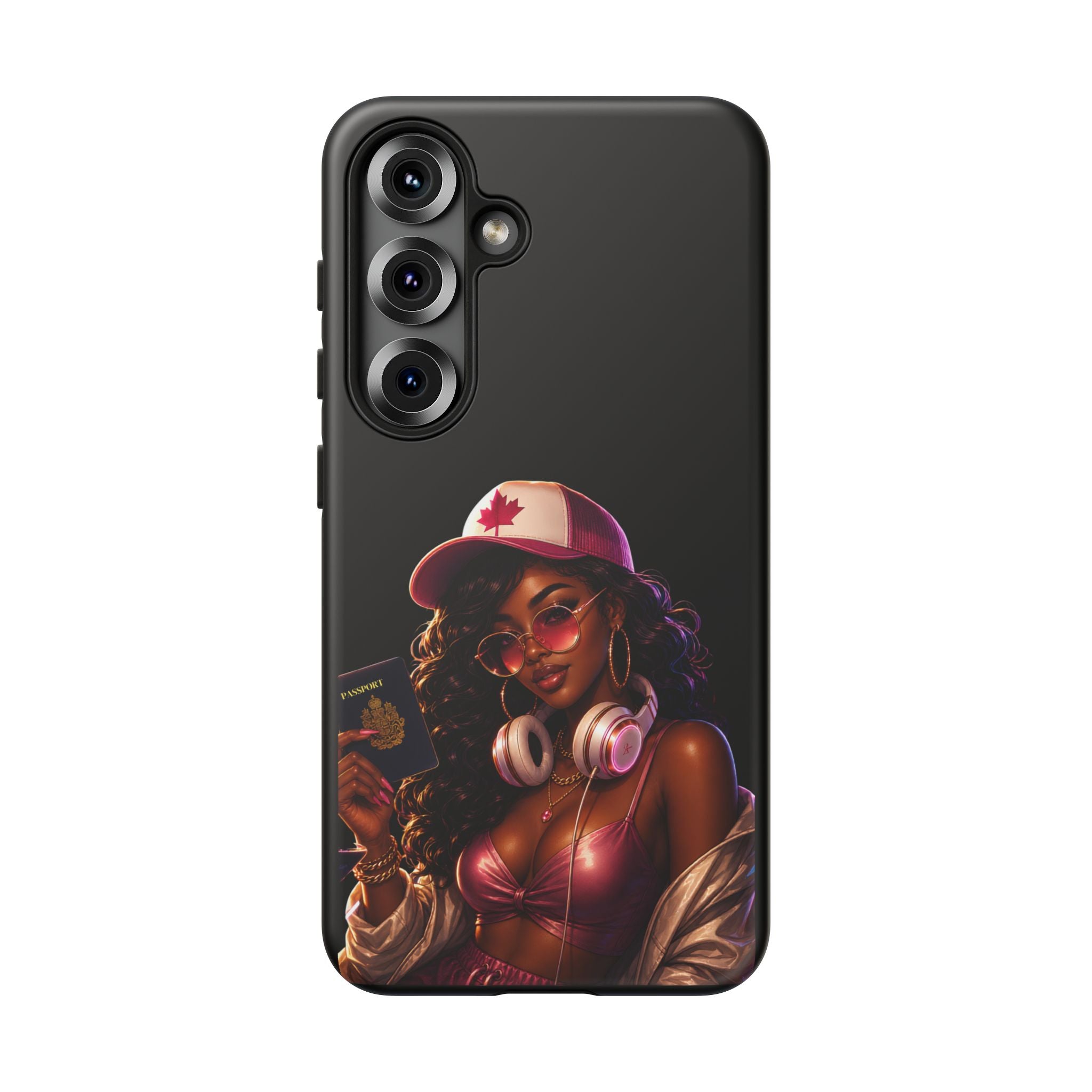 Phone Case — Stylish Urban Woman Design with Maple Cap