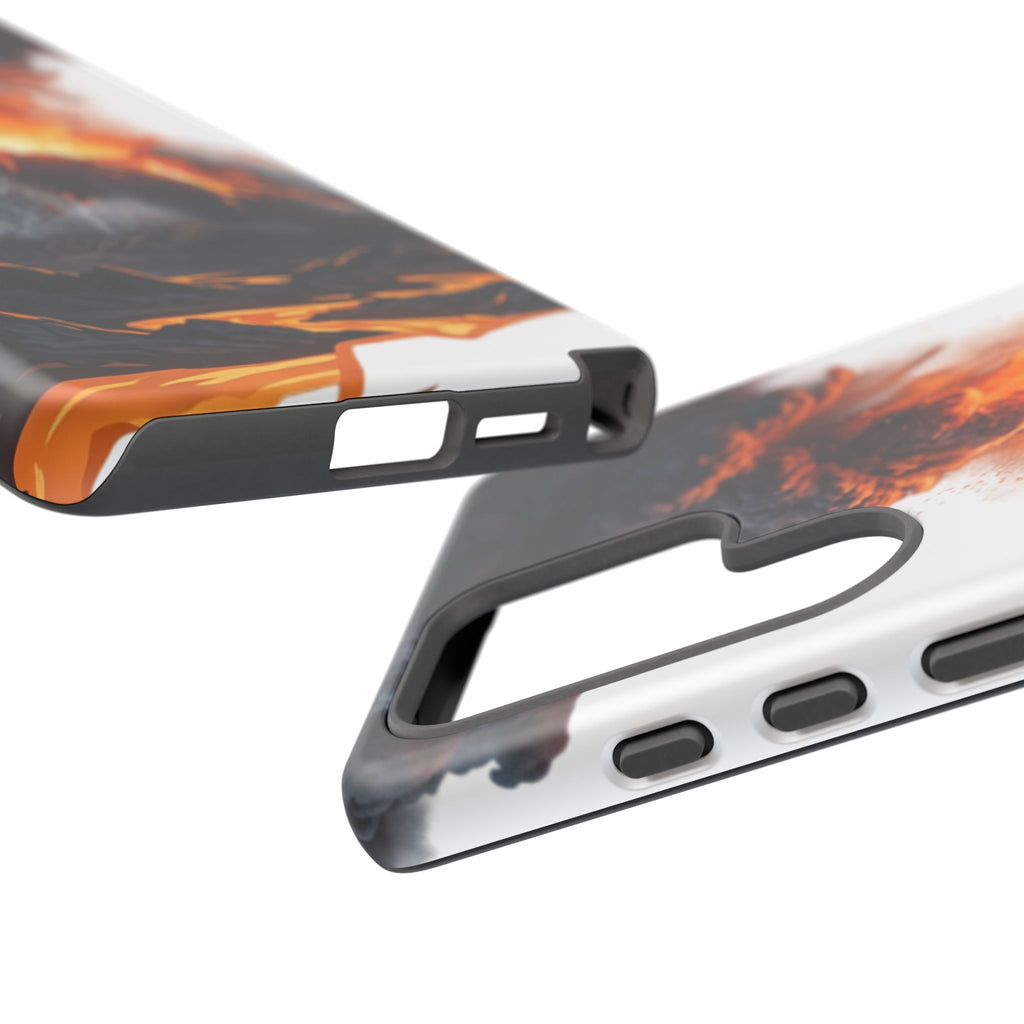 Volcano Eruption Tough Phone Case — Fiery Lava Protective Cover