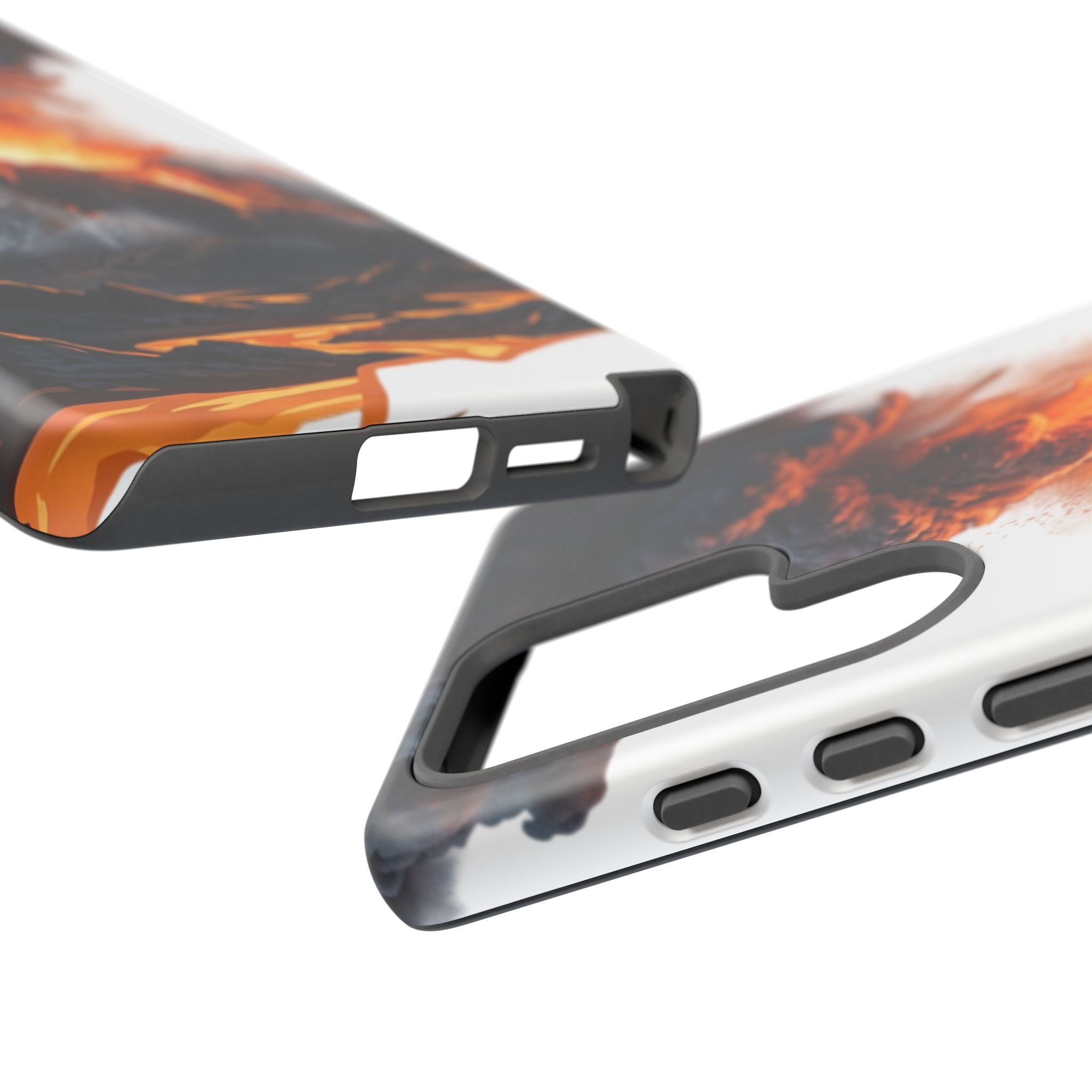 Volcano Eruption Tough Phone Case — Fiery Lava Protective Cover