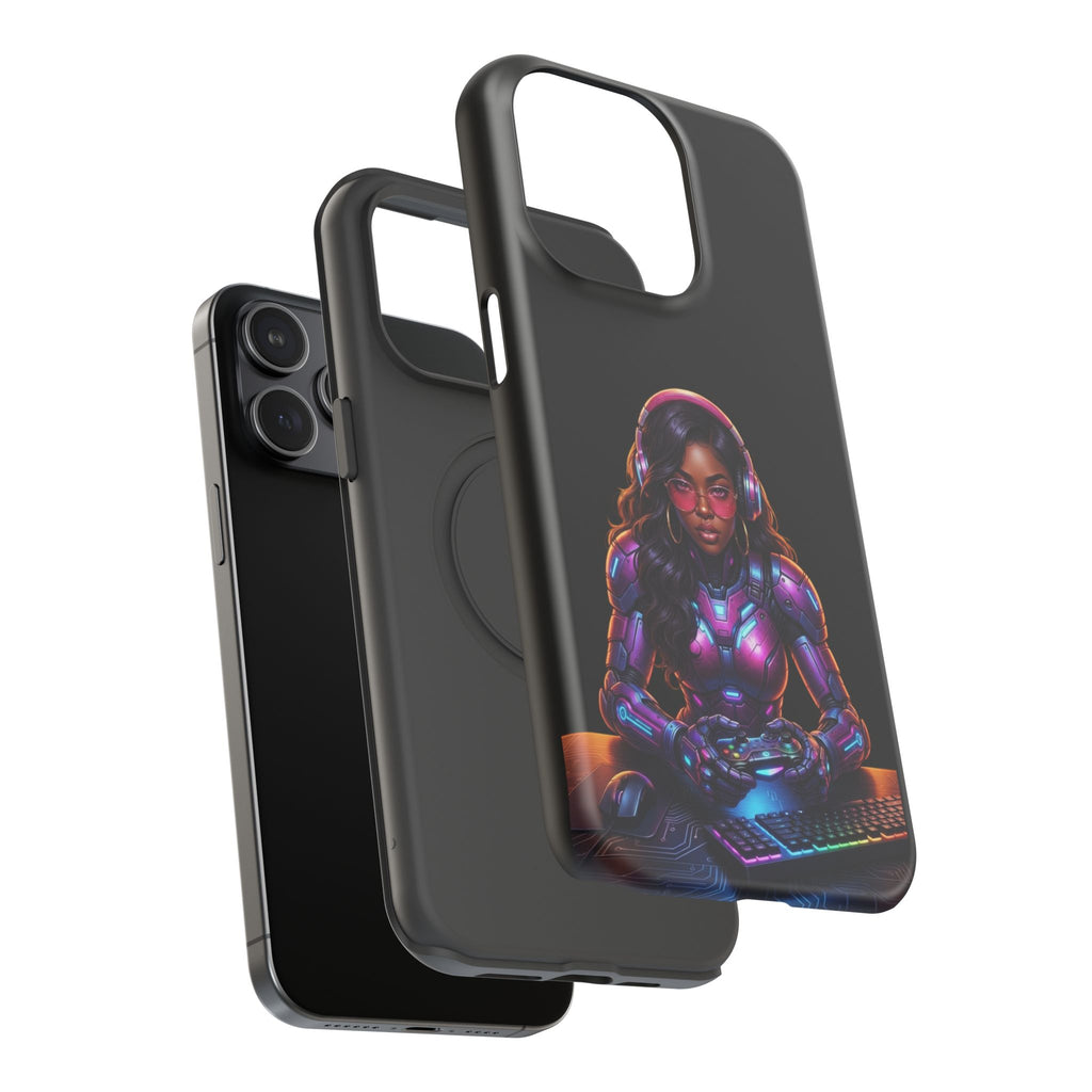 Gamer Girl Cyber Armor Phone Case — Impact‑Resistant Protective Cover