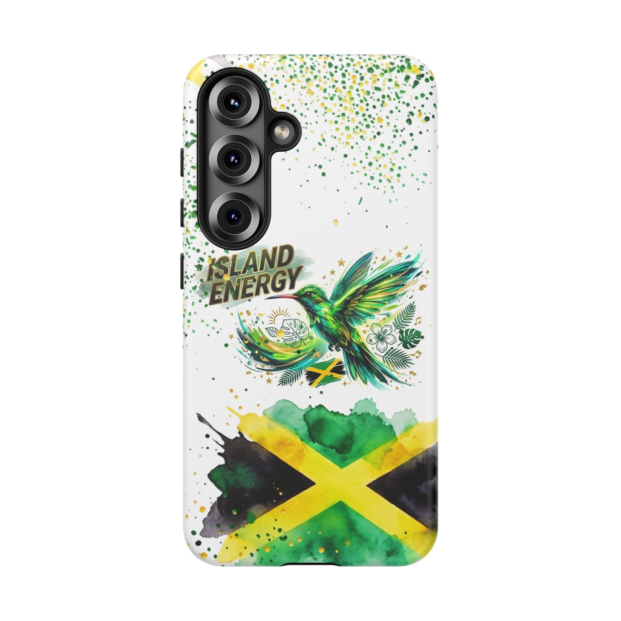 Island Energy Tough Phone Case — Colorful Hummingbird & Tropical Sunset Protective Cover