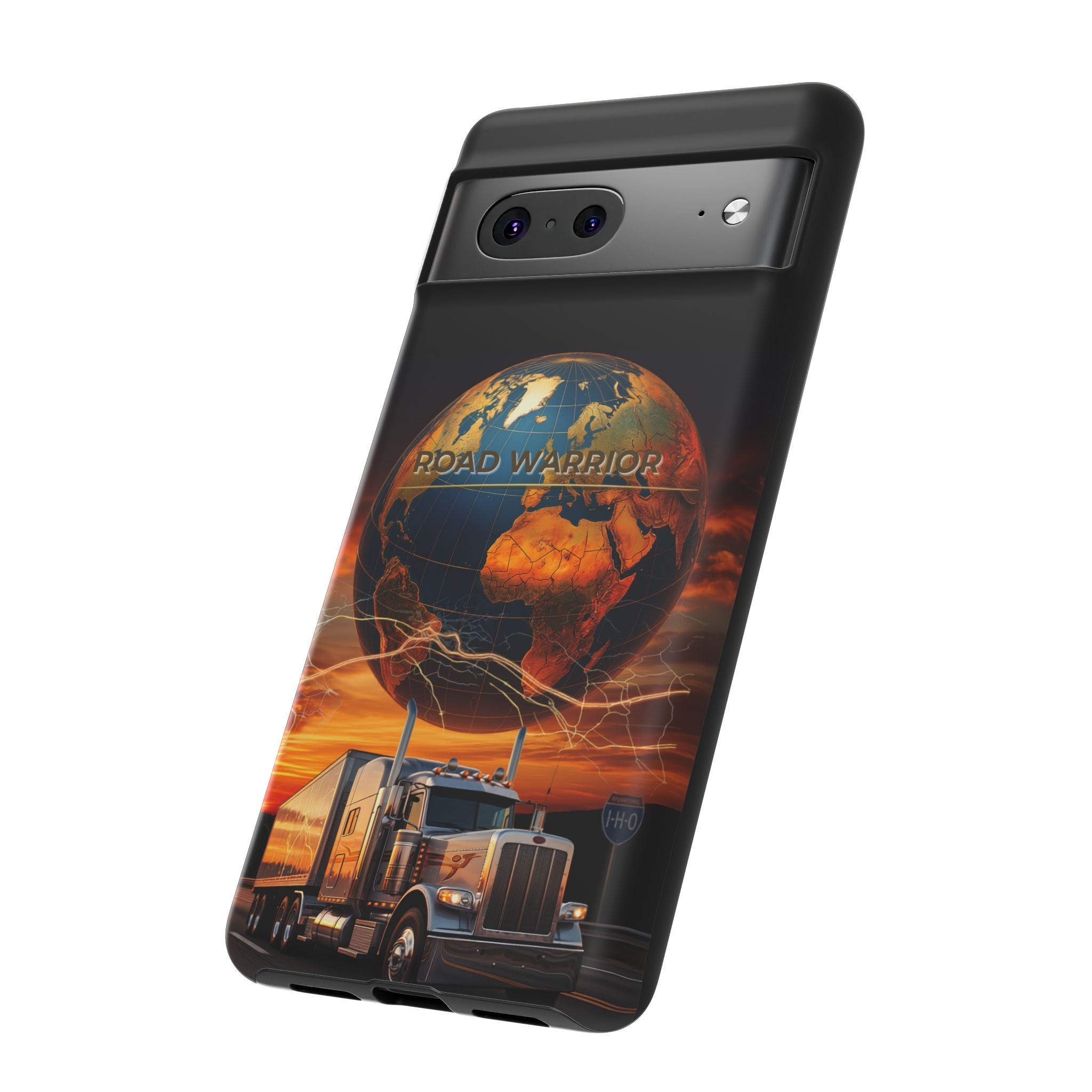 Truck Driver Phone Case — 'Global Road Warrior' Semi Truck Globe Tough Phone Cover
