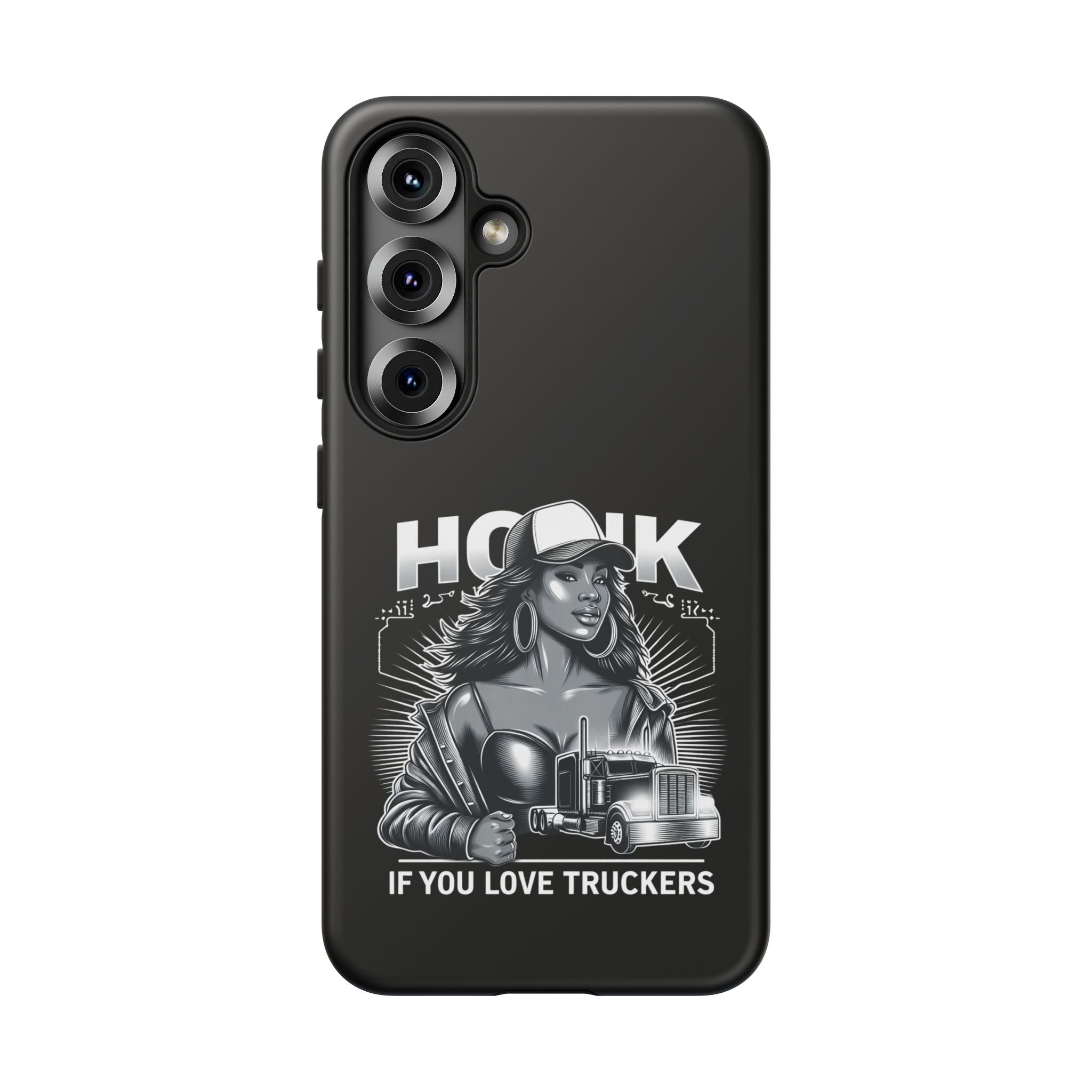 Phone Case — 'Honk' Trucker Girl Retro Semi Truck Protective Case