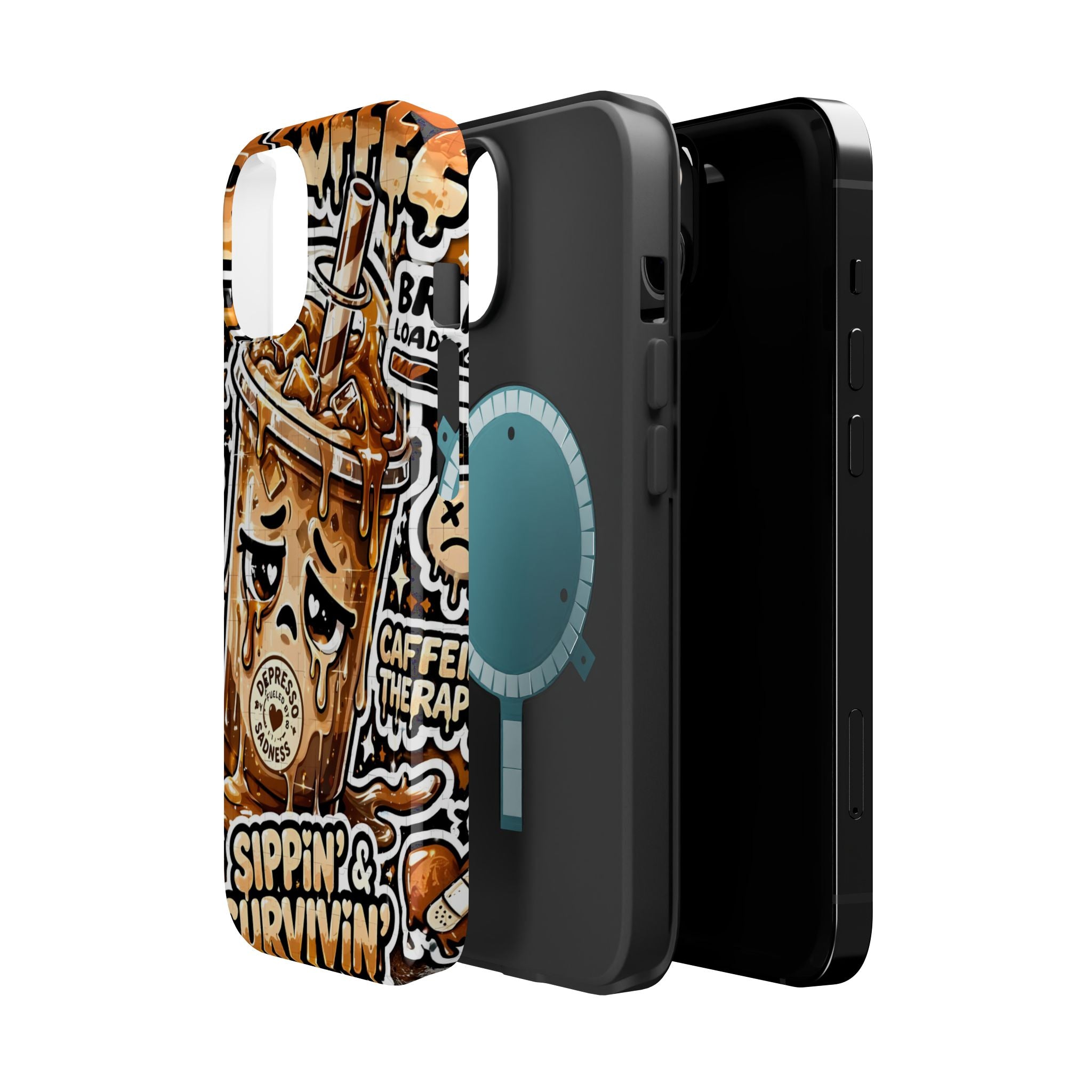 Iced Coffee Phone Case — “Sippin' & Survivin'” Magnetic Impact-Resistant Case