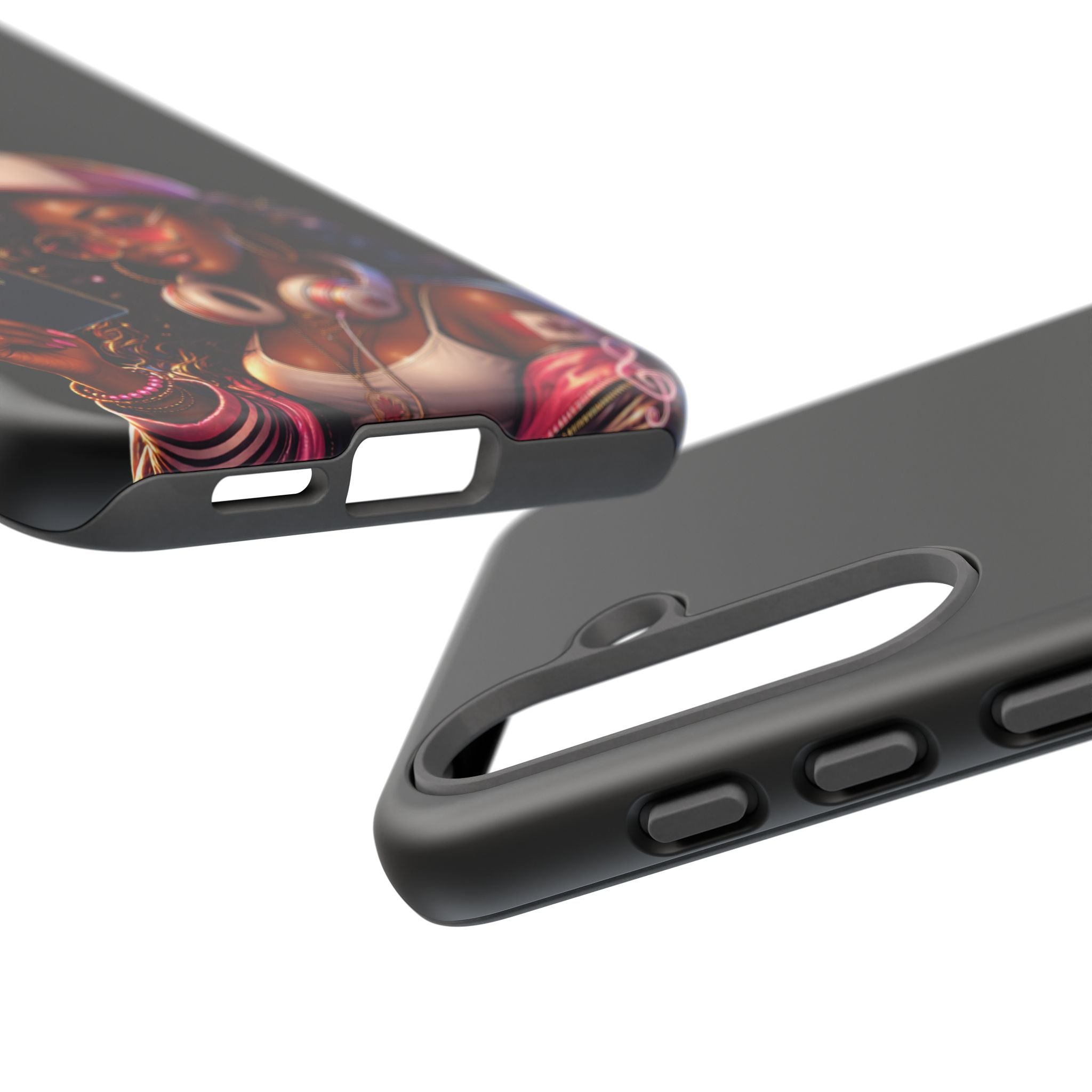 Canadian Vibes Phone Case — Afrobeat Girl with Headphones & Passport Design
