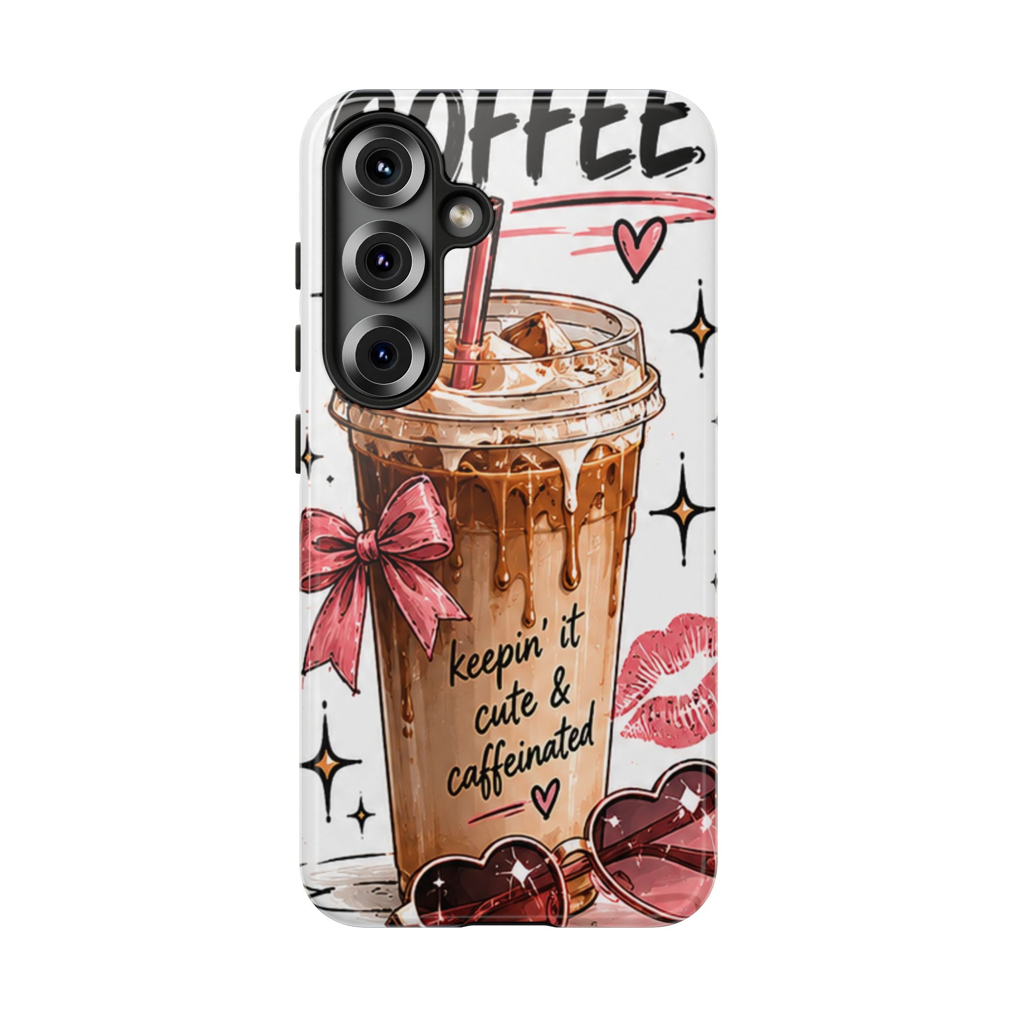 Phone Case — "Keepin' It Cute & Caffeinated" Iced Coffee Design