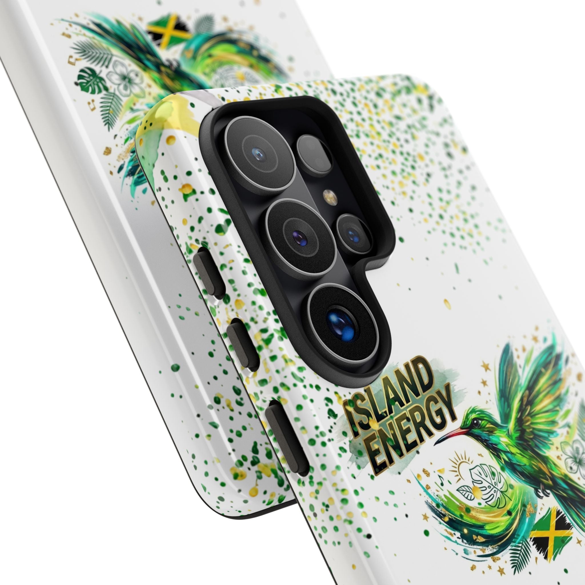 Island Energy Tough Phone Case — Colorful Hummingbird & Tropical Sunset Protective Cover