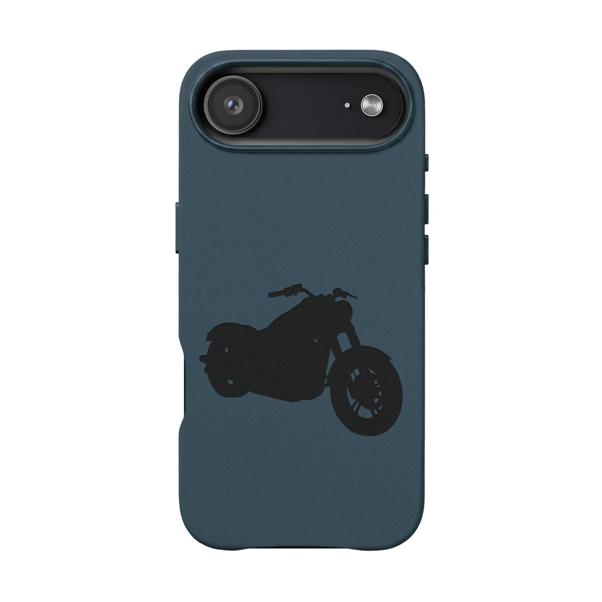 Engraved PU Leather Phone Case — Motorcycle Silhouette
