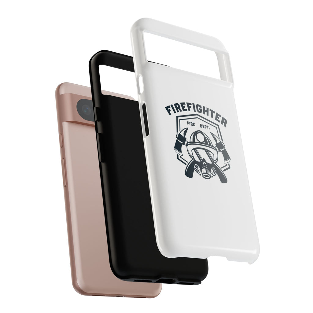 Firefighter Tough Phone Case — Fire Dept Helmet & Axes Protective Cover