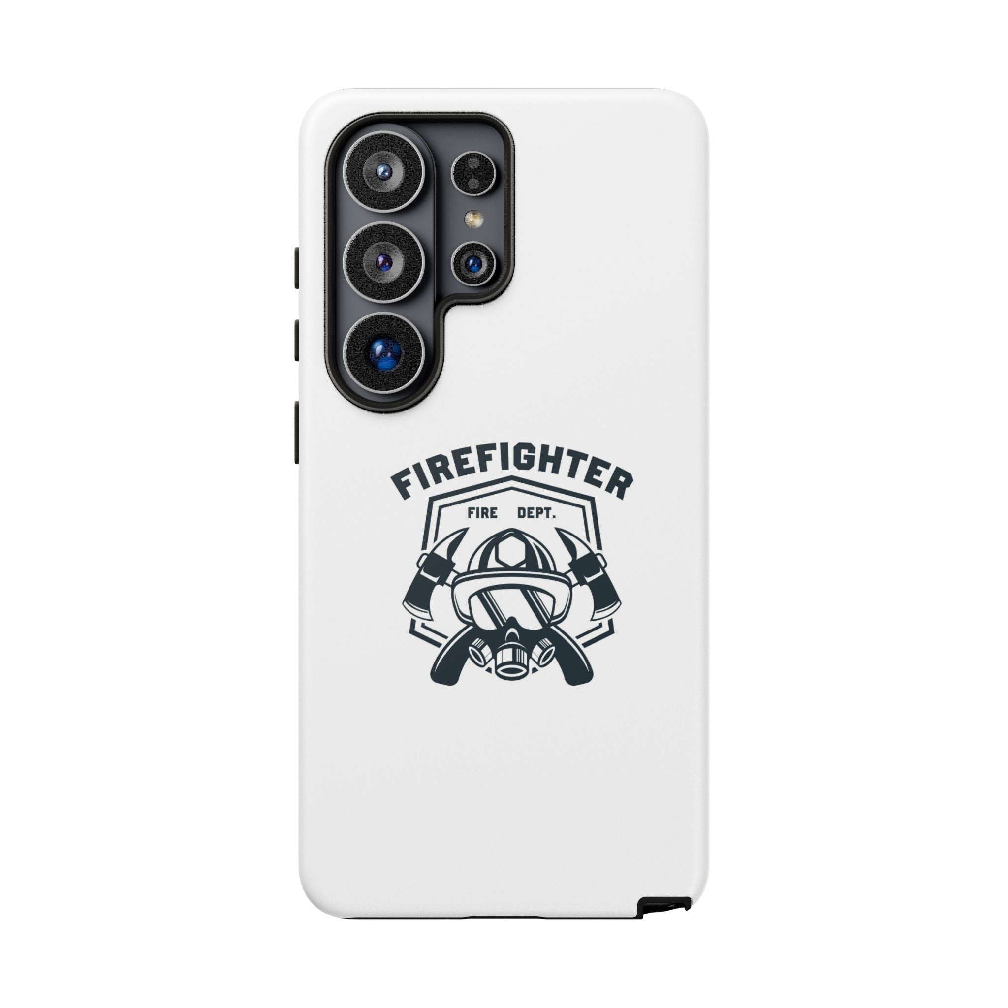 Firefighter Tough Phone Case — Fire Dept Helmet & Axes Protective Cover