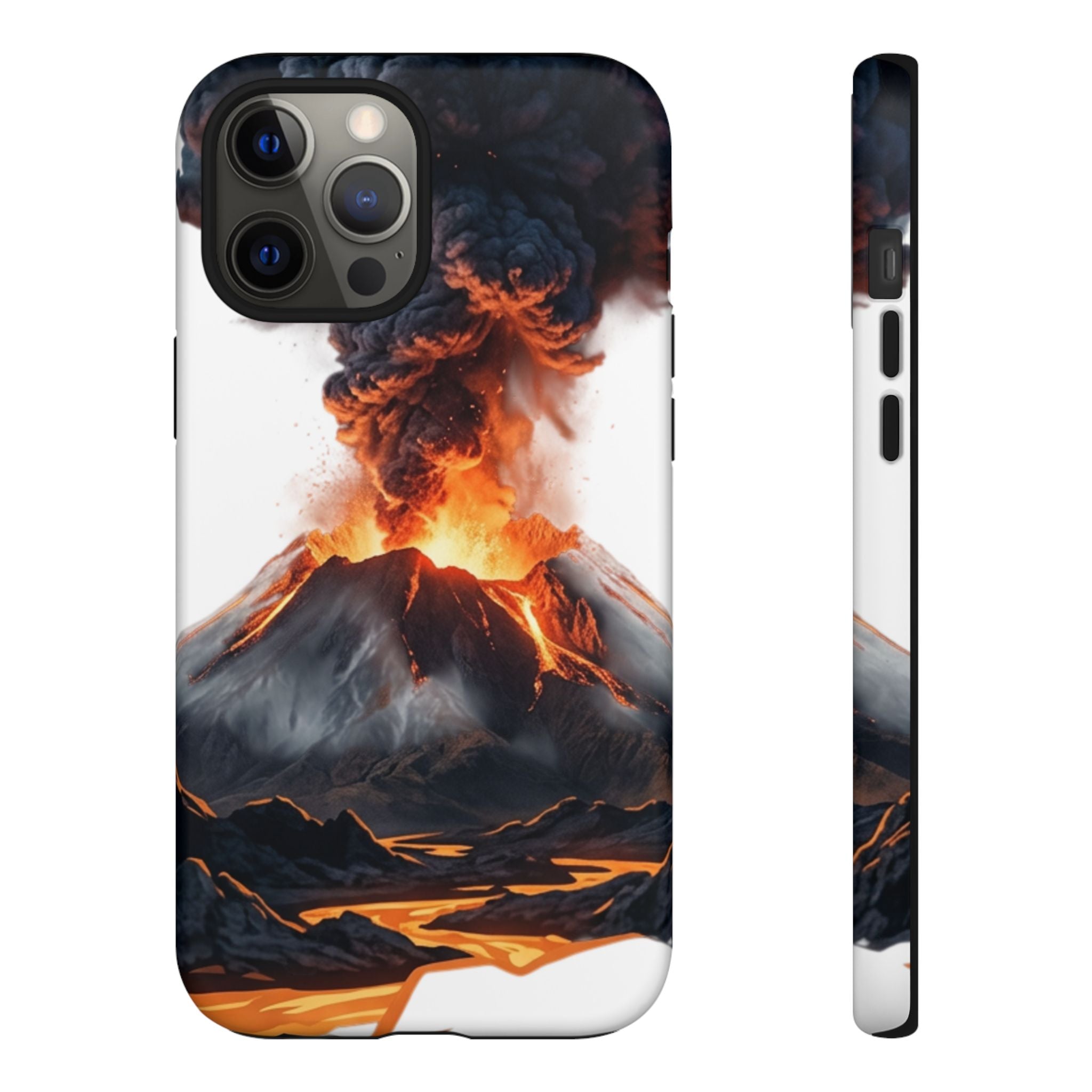 Volcano Eruption Tough Phone Case — Fiery Lava Protective Cover