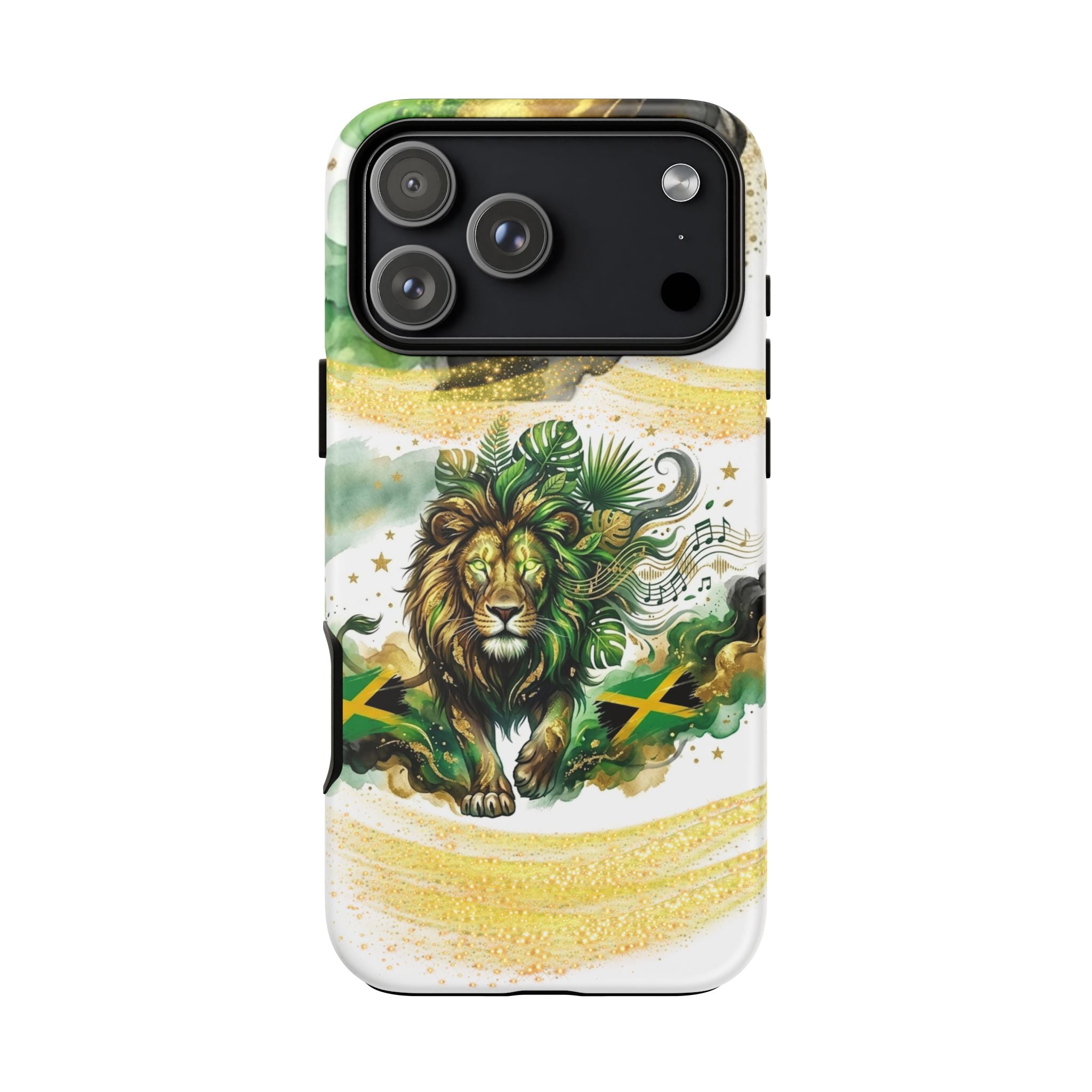 Reggae Lion Phone Case — Jamaican Flag Rasta Art Tough Phone Cover