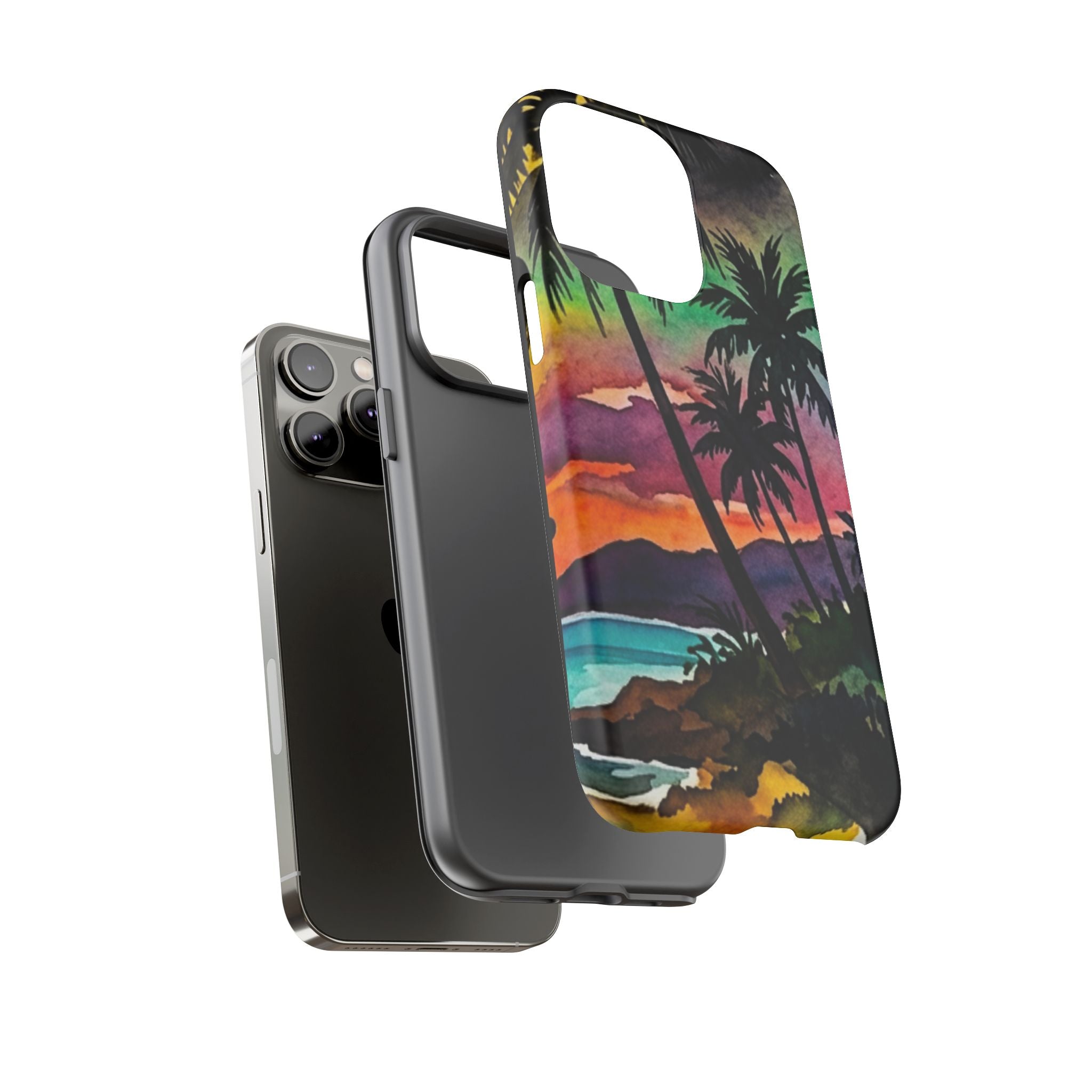 Tropical Sunset Phone Case – Palm Tree Beach Protective Cover