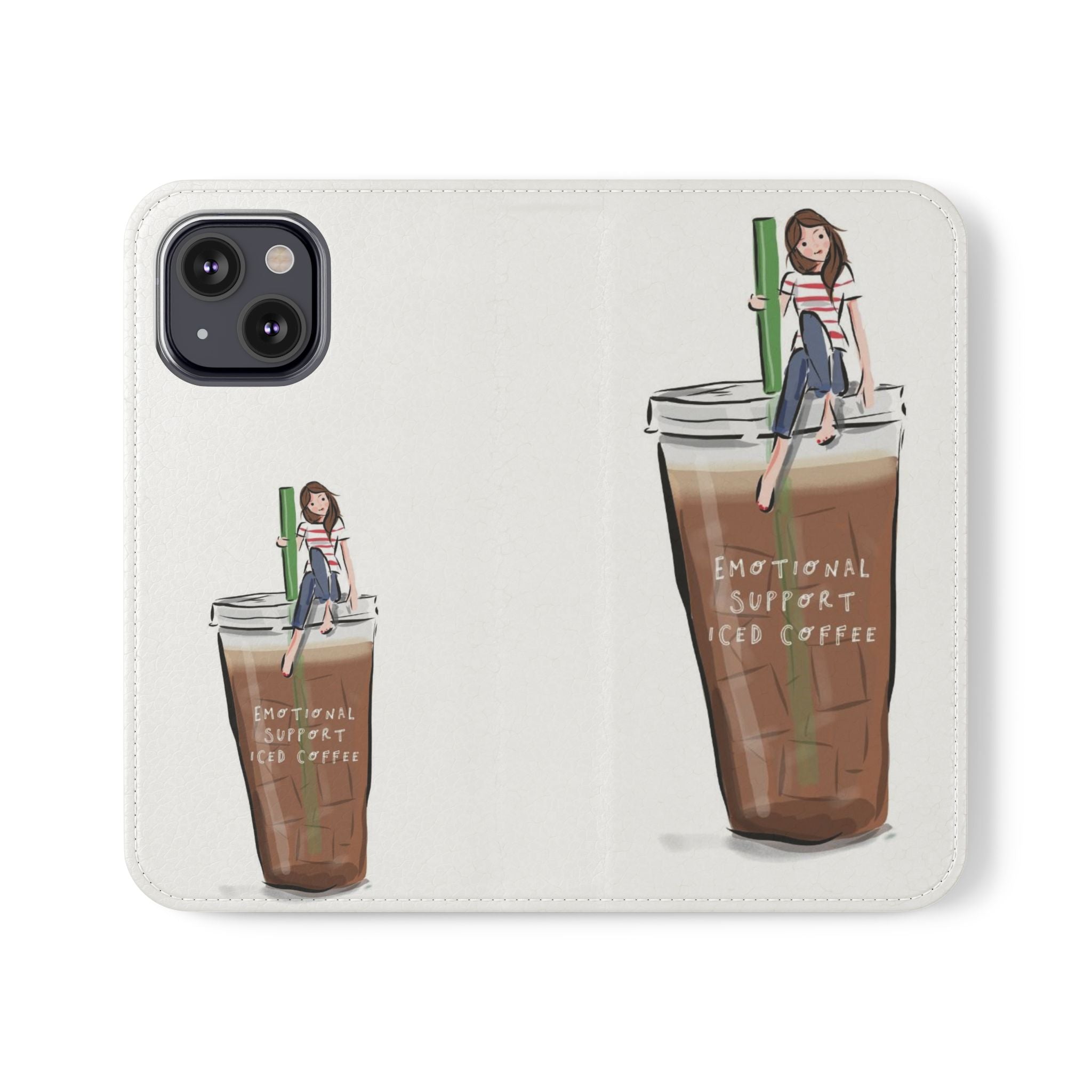 Flip Case — "Emotional Support Iced Coffee" Phone Wallet Case