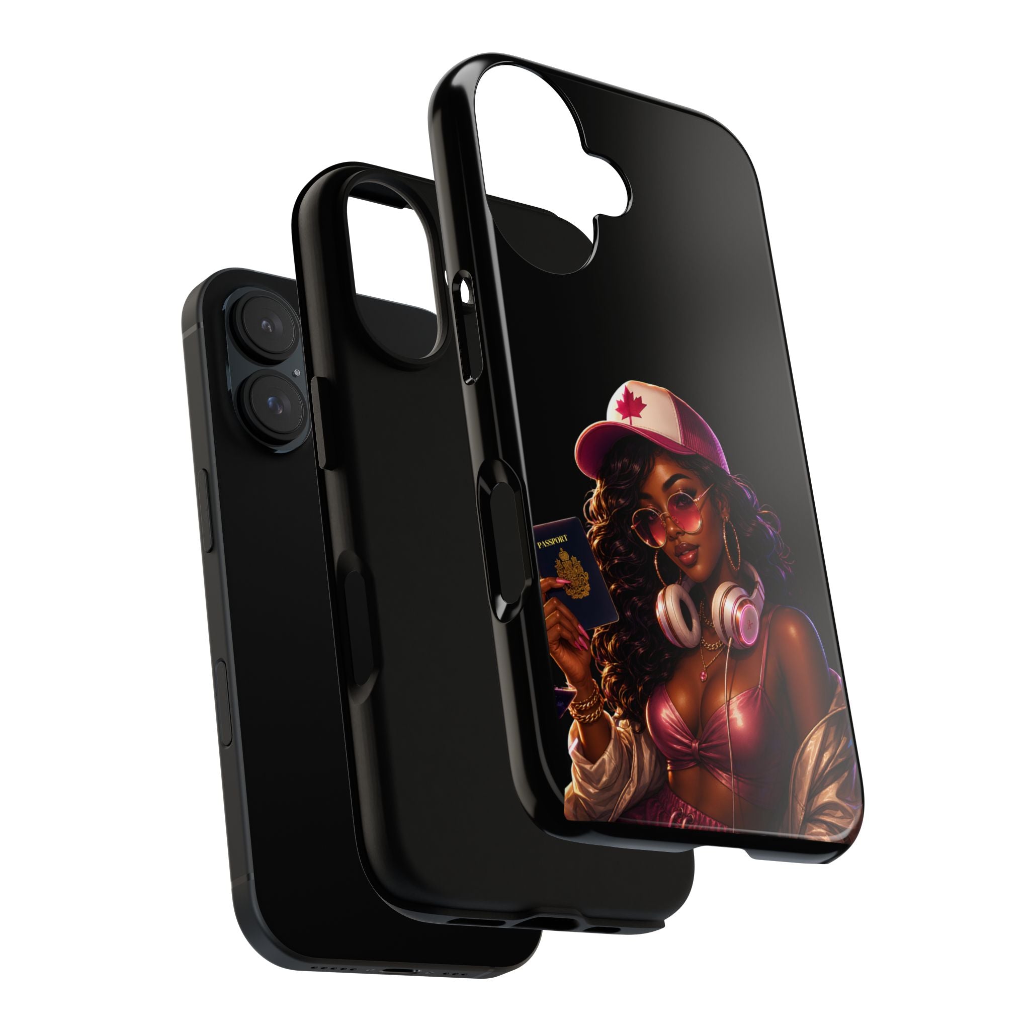 Phone Case — Stylish Urban Woman Design with Maple Cap