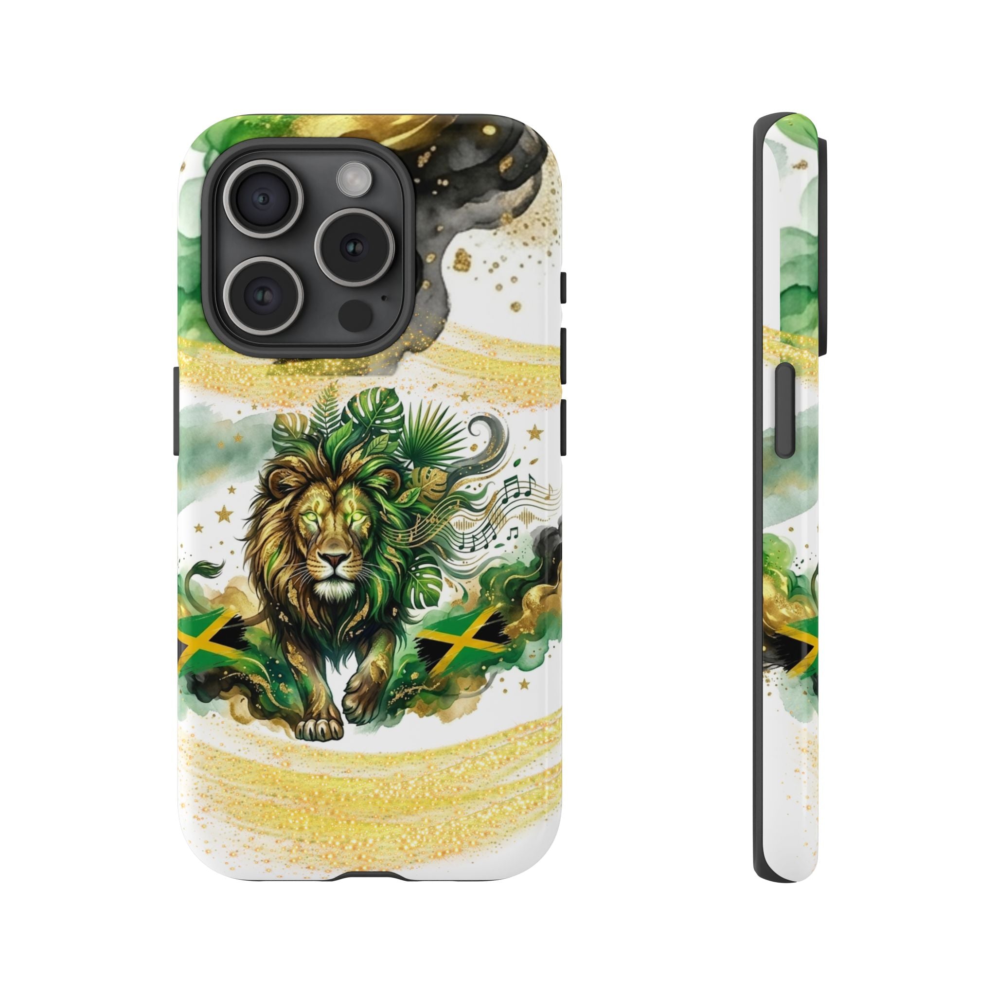 Reggae Lion Phone Case — Jamaican Flag Rasta Art Tough Phone Cover