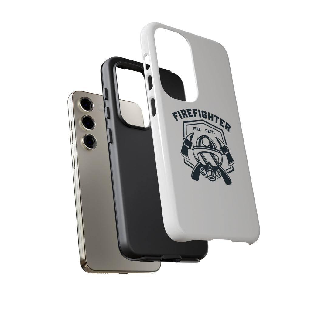 Firefighter Tough Phone Case — Fire Dept Helmet & Axes Protective Cover