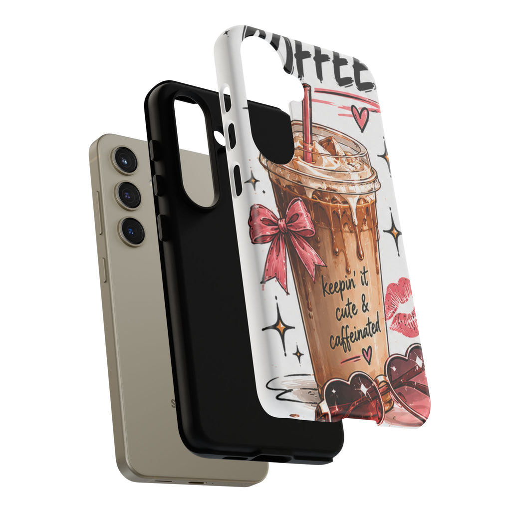Phone Case — "Keepin' It Cute & Caffeinated" Iced Coffee Design