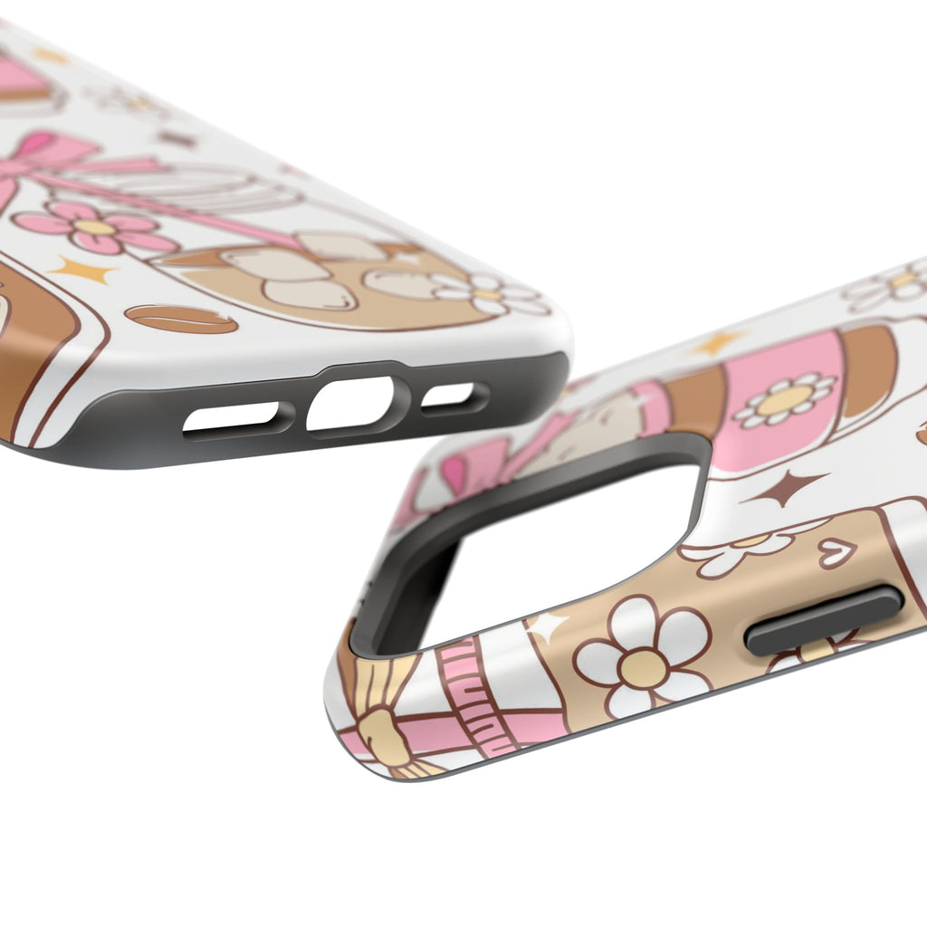 Cute Pink Coffee & Latte Pattern Impact Phone Case