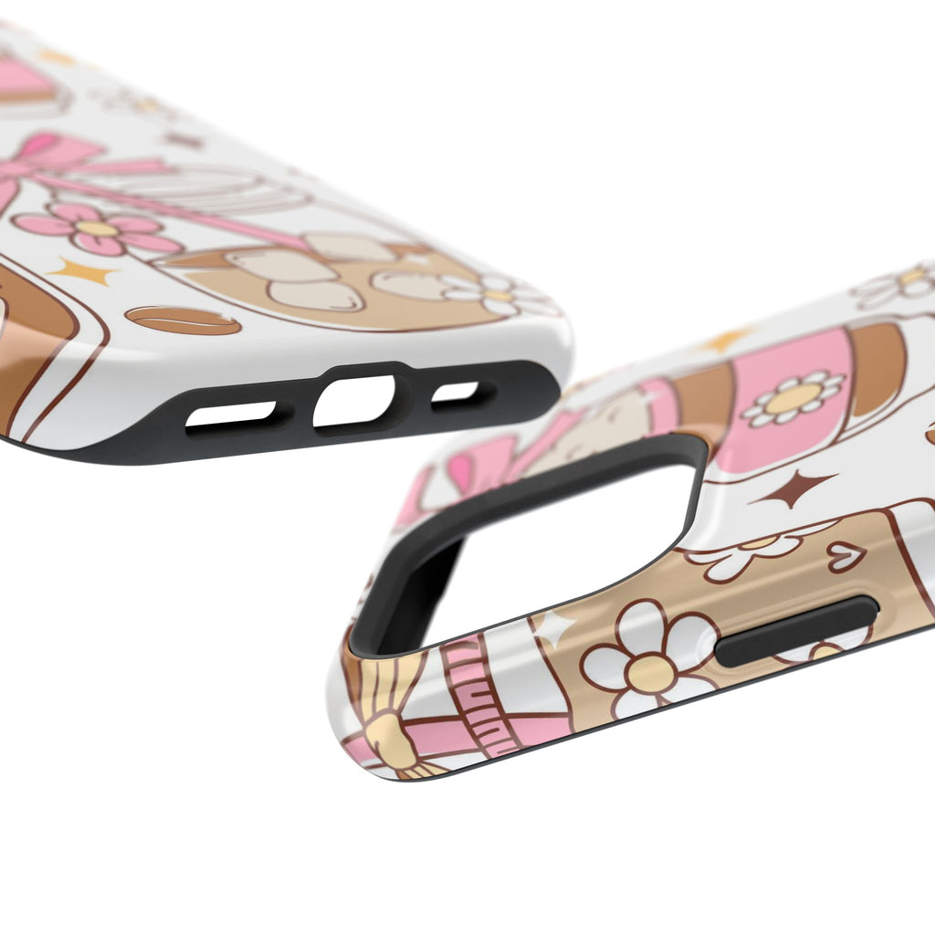 Cute Pink Coffee & Latte Pattern Impact Phone Case