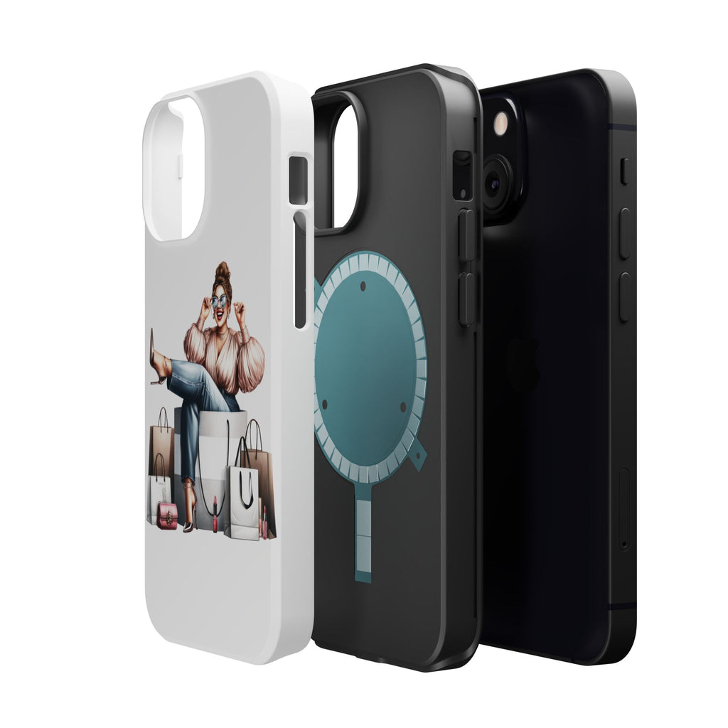 Magnetic Impact-Resistant Case — Luxury Shopper Goddess on Clouds Phone Cover