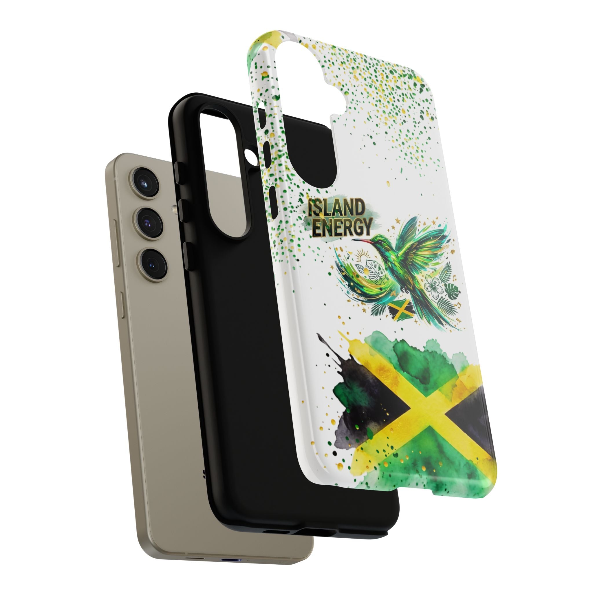 Island Energy Tough Phone Case — Colorful Hummingbird & Tropical Sunset Protective Cover
