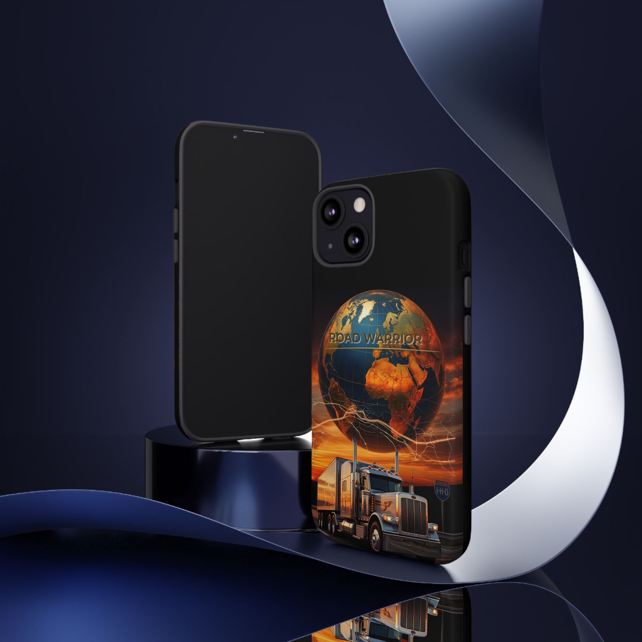 Truck Driver Phone Case — 'Global Road Warrior' Semi Truck Globe Tough Phone Cover
