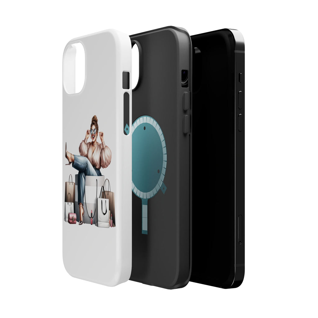 Magnetic Impact-Resistant Case — Luxury Shopper Goddess on Clouds Phone Cover